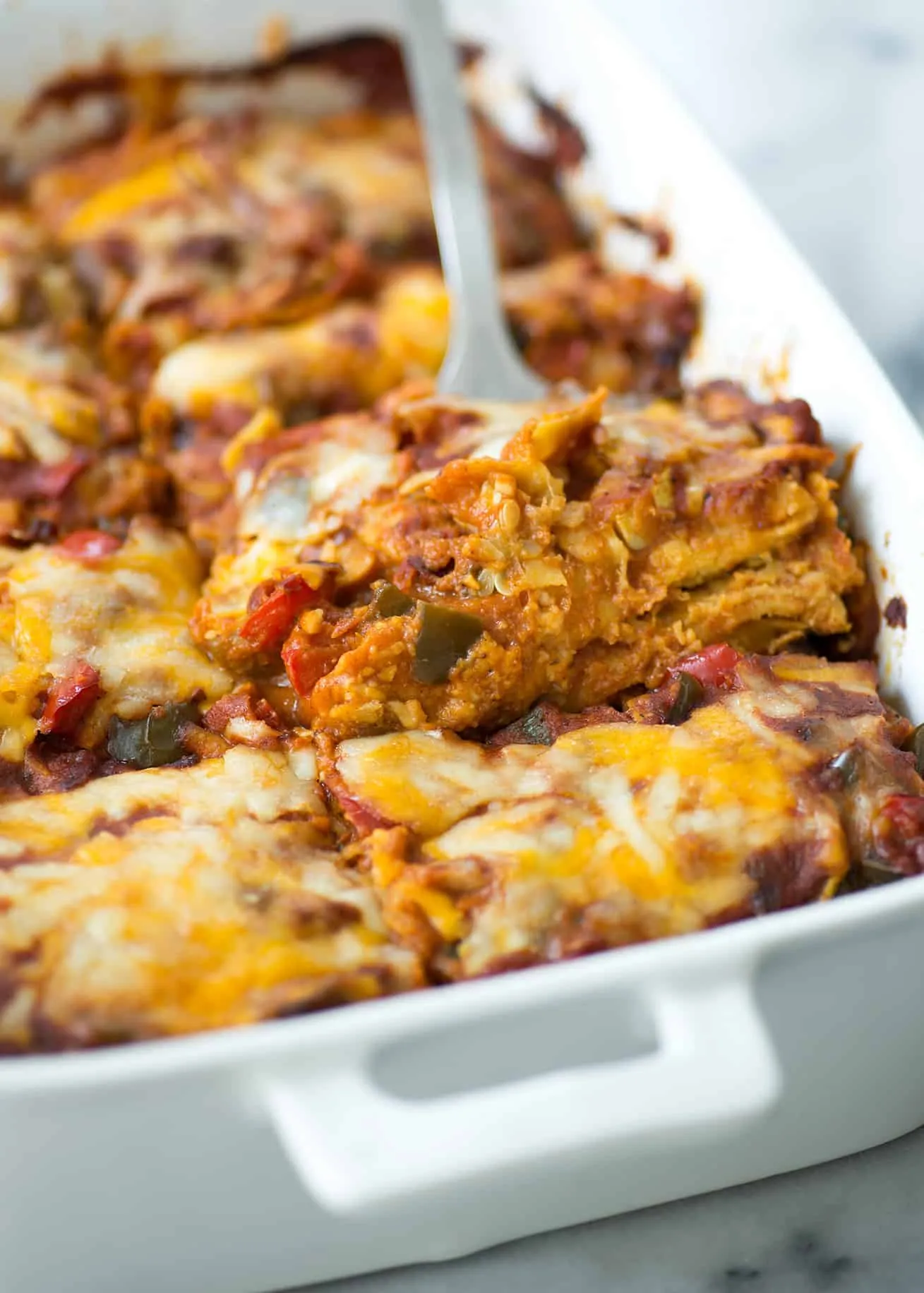 Summer Vegetarian Enchilada Casserole