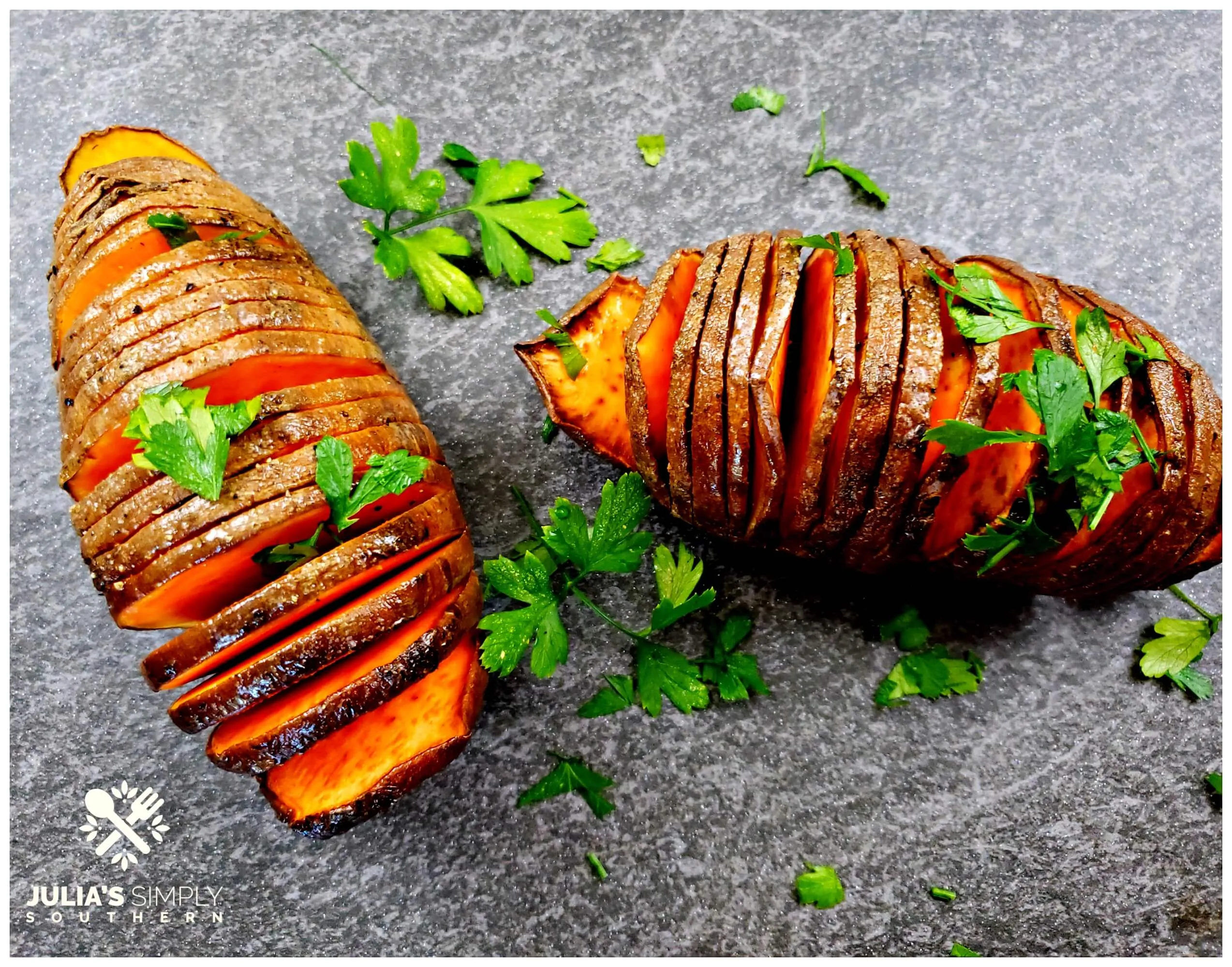Sweet Hasselback Potatoes with Orange Cardamom Cream