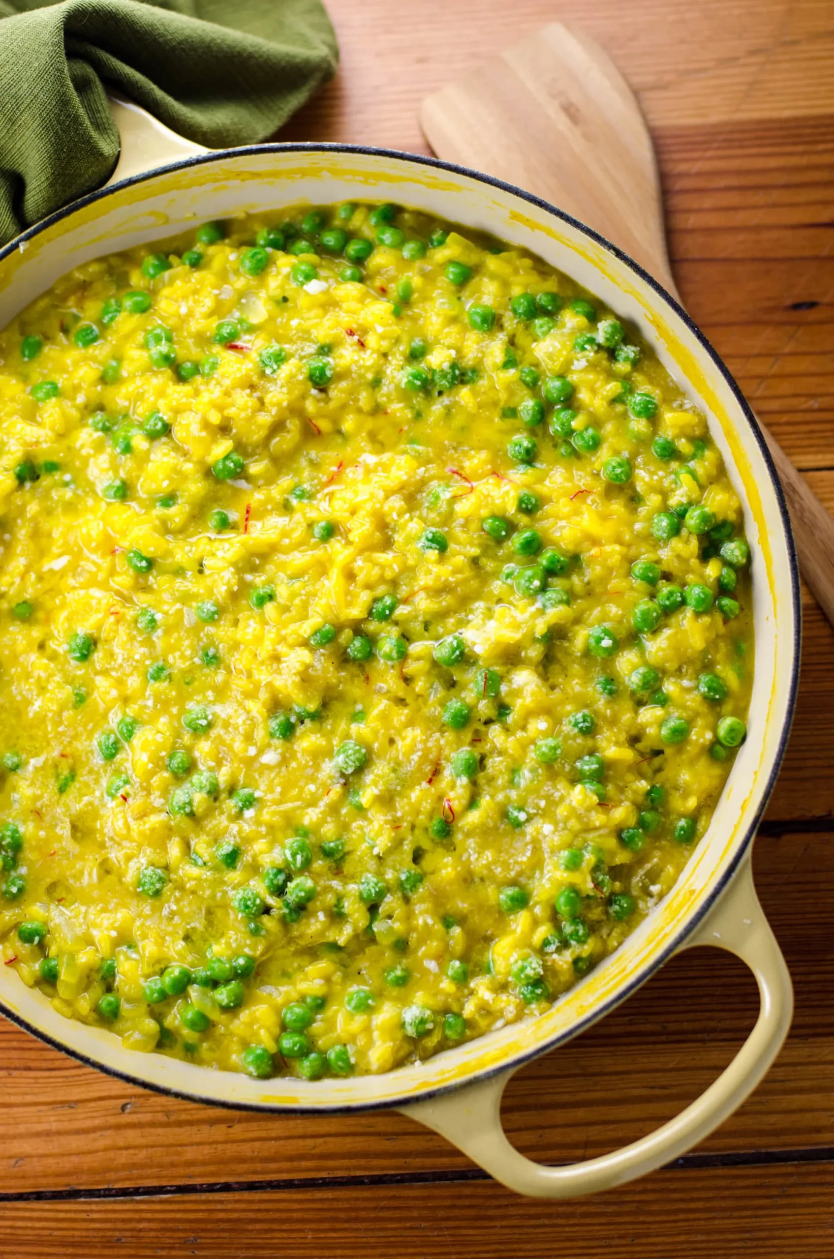 Sweet Pea Risotto with Saffron