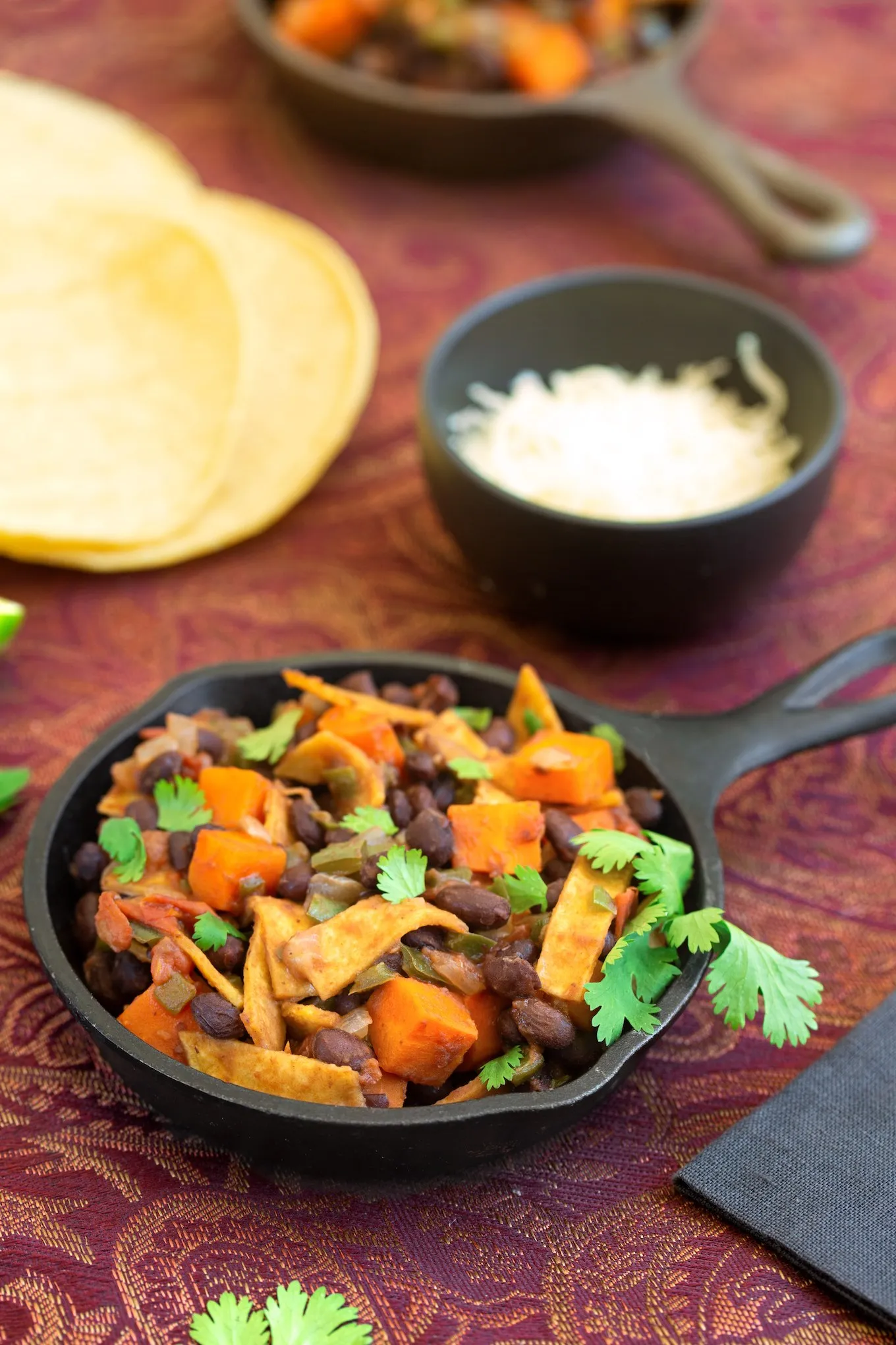 Sweet Potato Black Bean Tortilla Bake