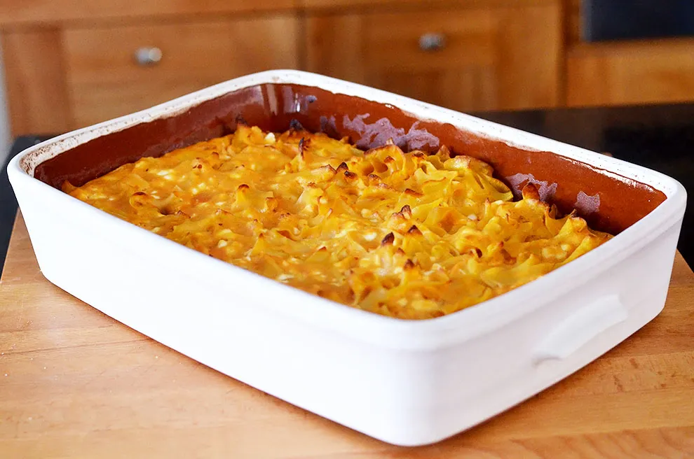 Sweet Potato Bourbon Noodle Kugel