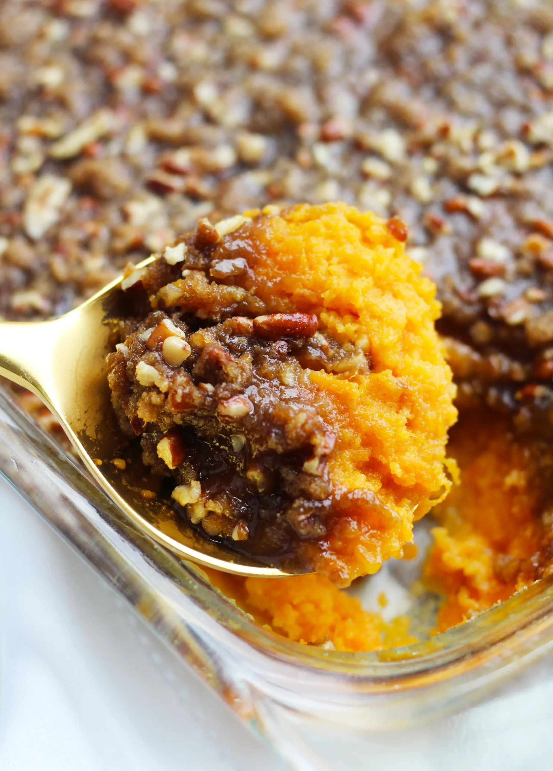 Sweet Potato Casserole with Pecan Topping