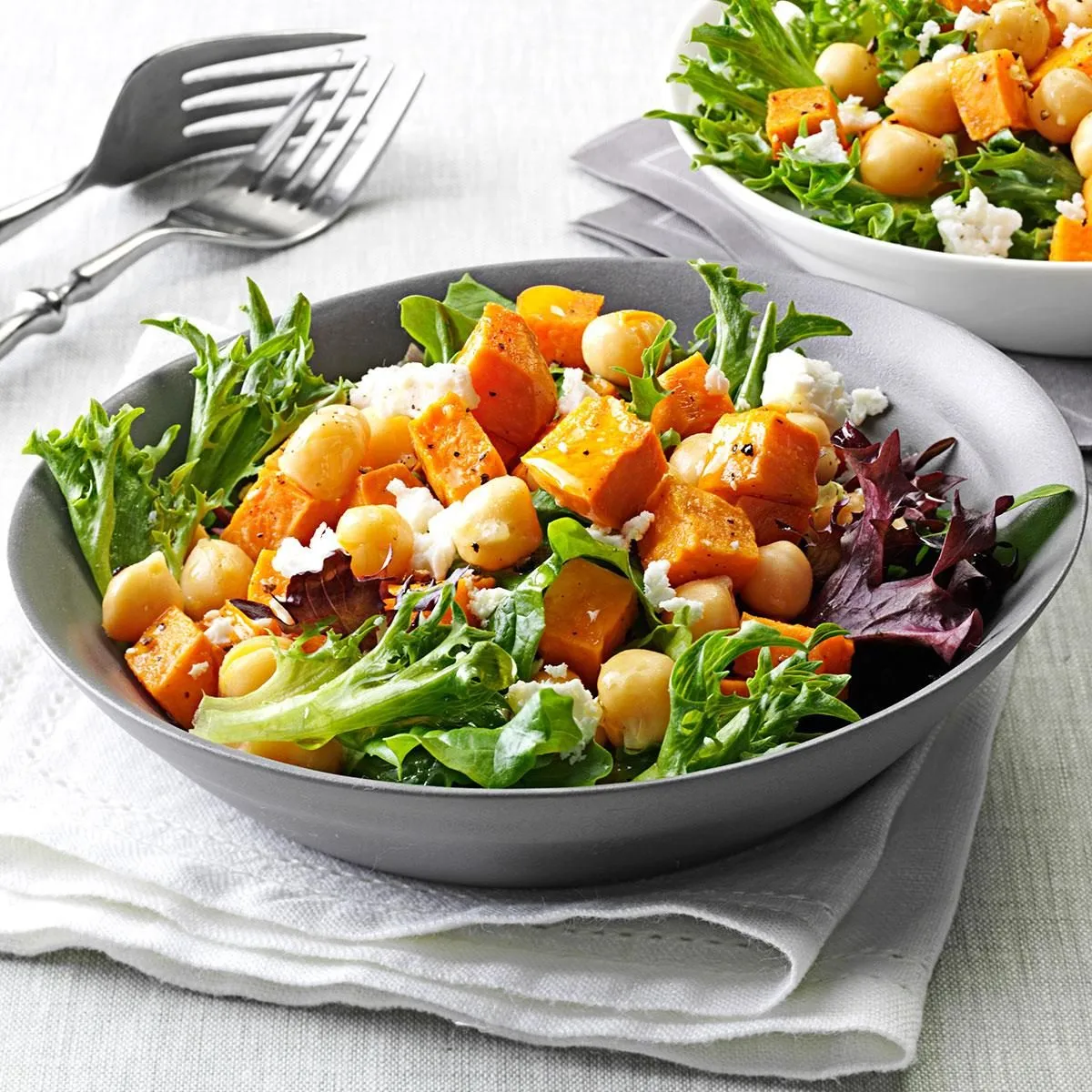 Sweet Potato Chickpea and Feta Salad