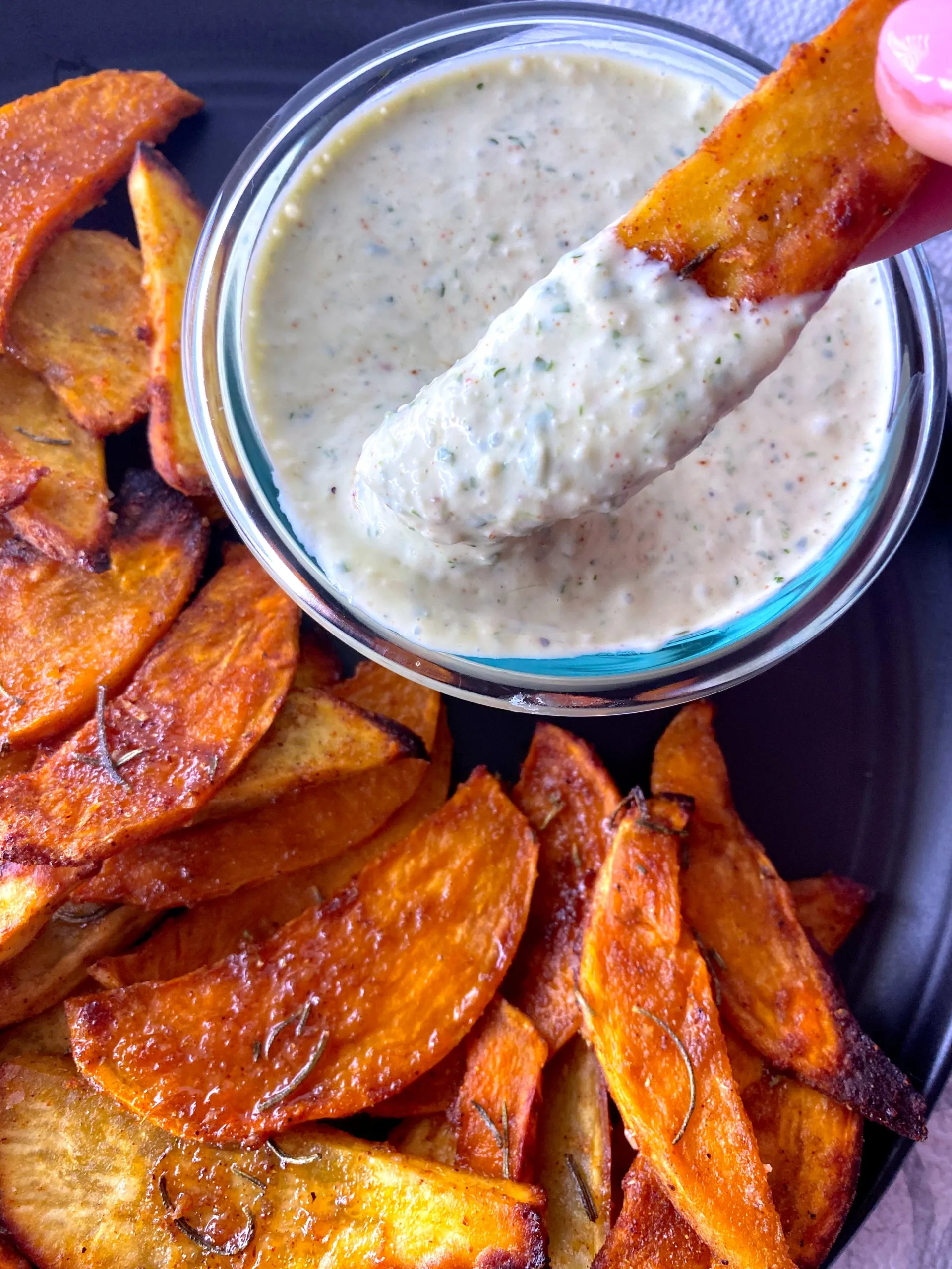 Sweet Potato Fries with Greek Yoghurt Chive Dip