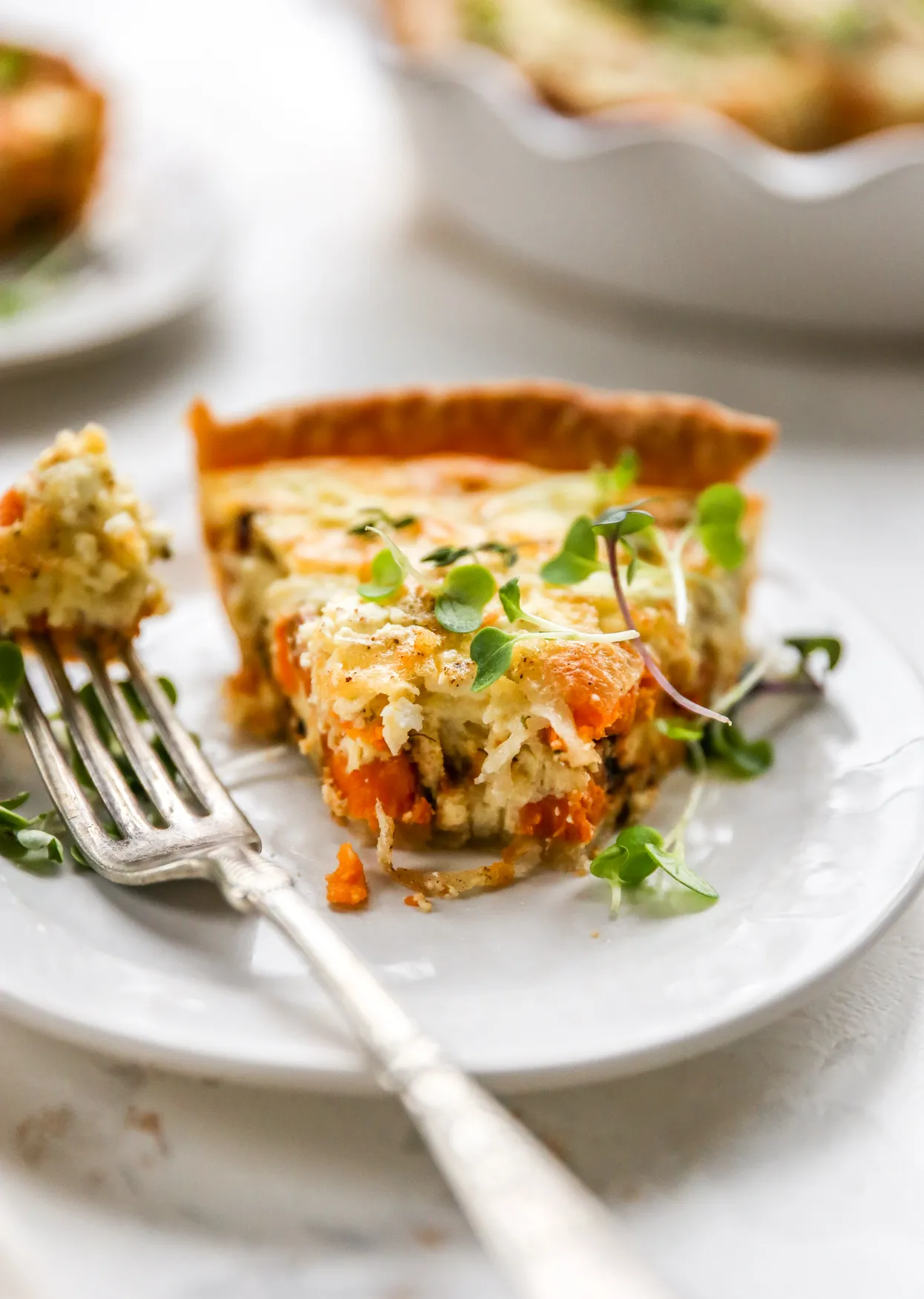 Sweet Potato Goat Cheese Quiche Quinoa Crust