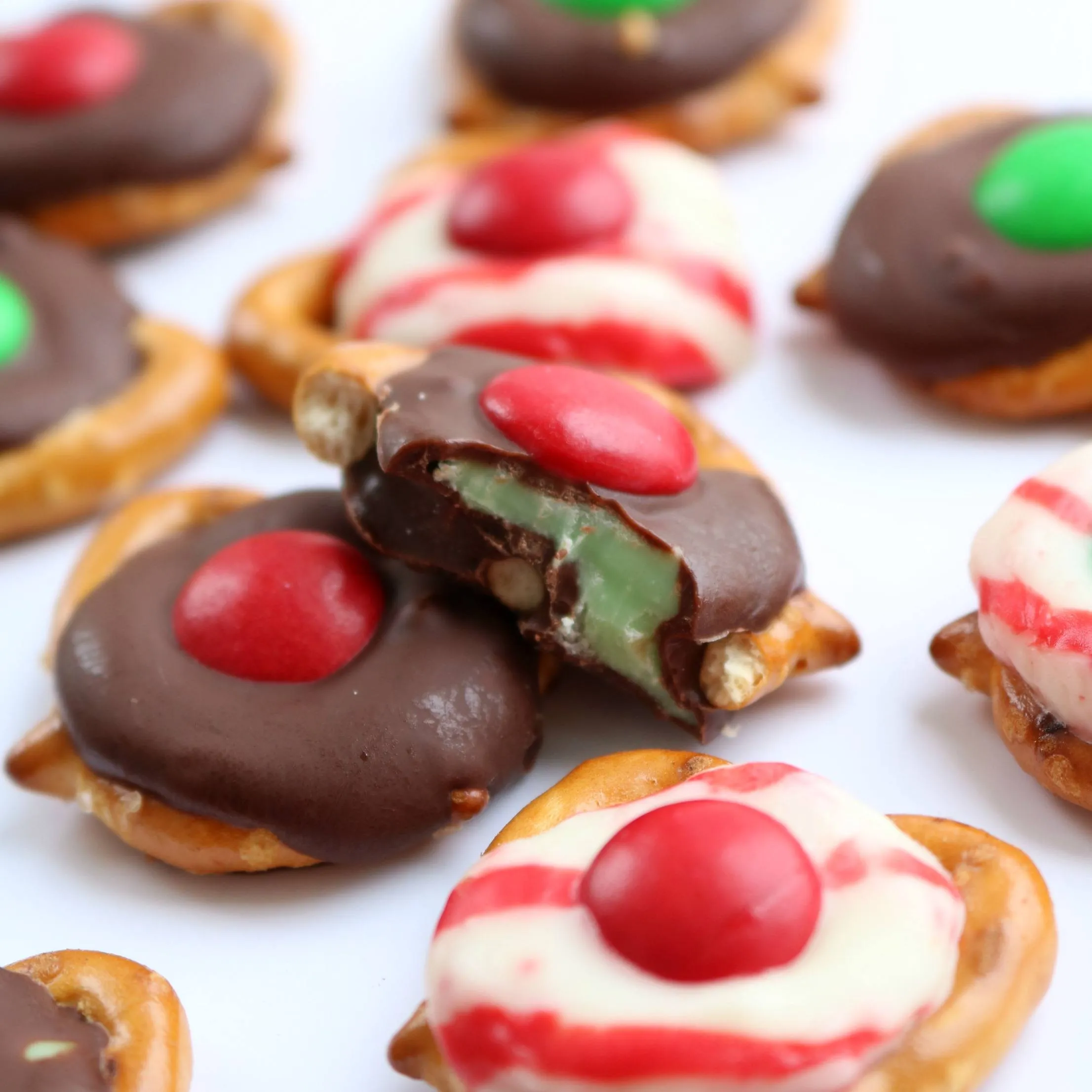 Sweet Salty Holiday Chocolate Pretzel Bites
