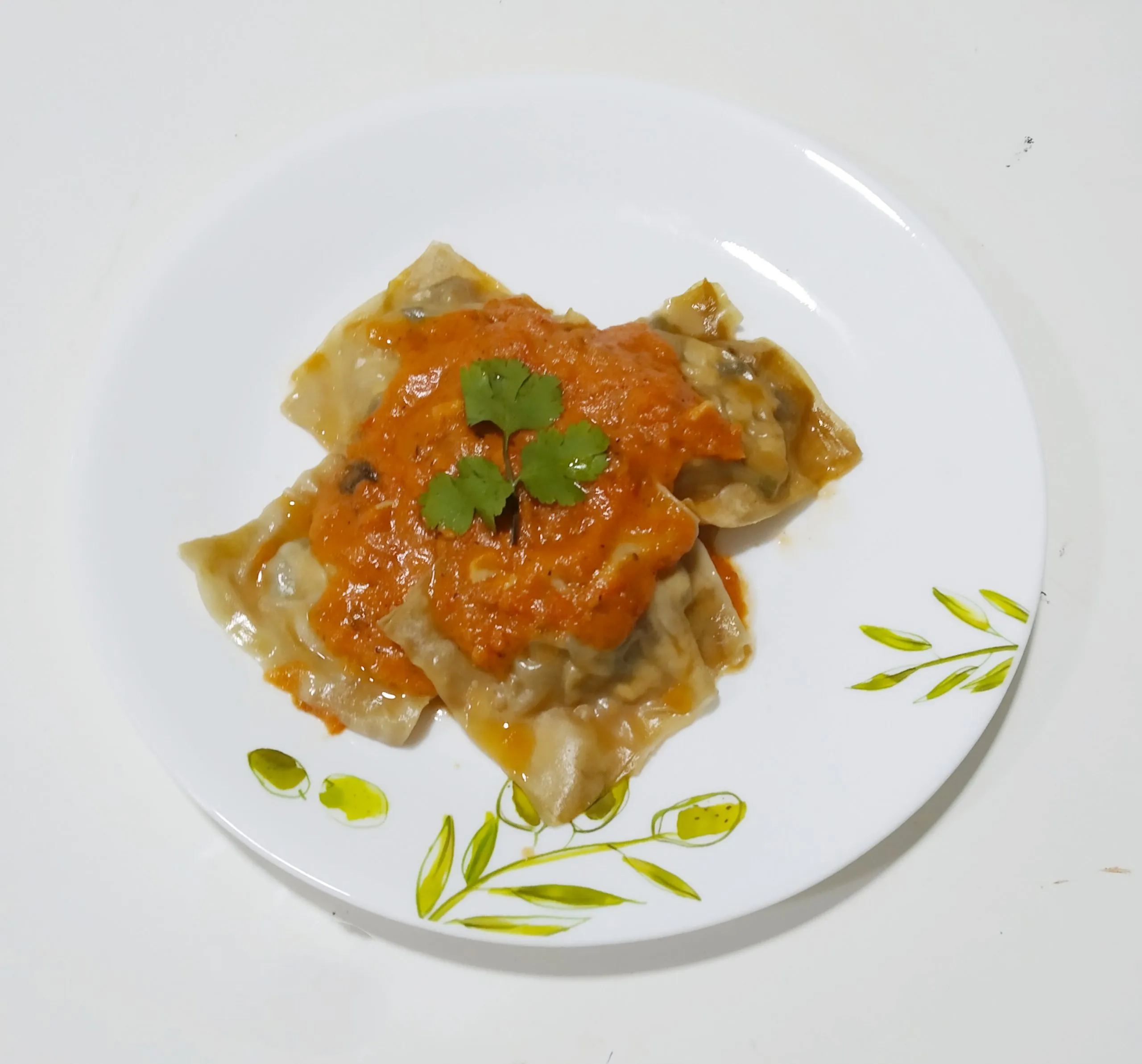 Sweet and Sour Stuffed Tofu Ravioli