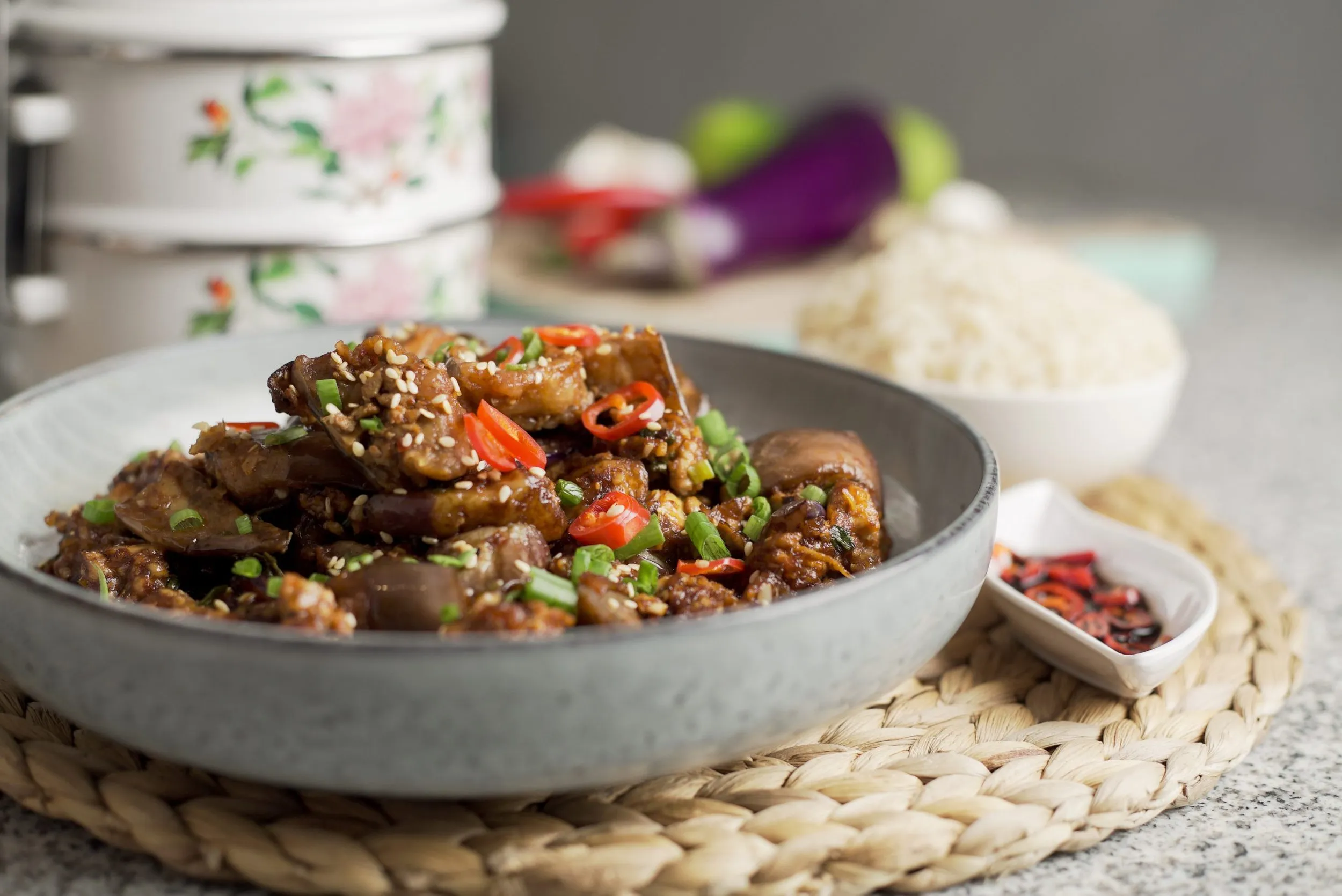 Sweet and Spicy Braised Eggplant