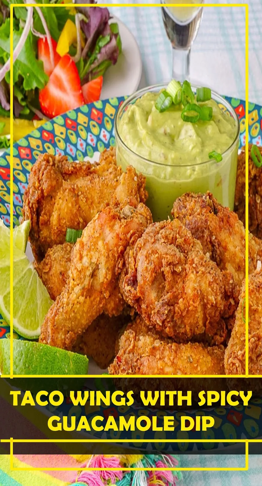 Taco Wings Spicy Guacamole Dip