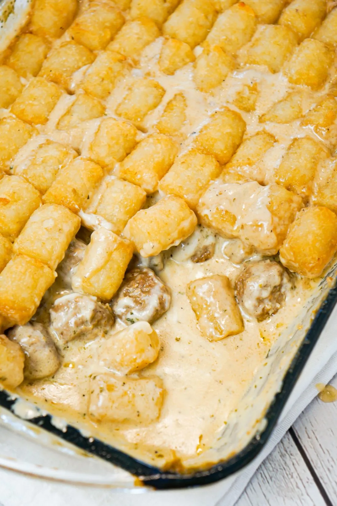 Tater Tot Meatball Casserole