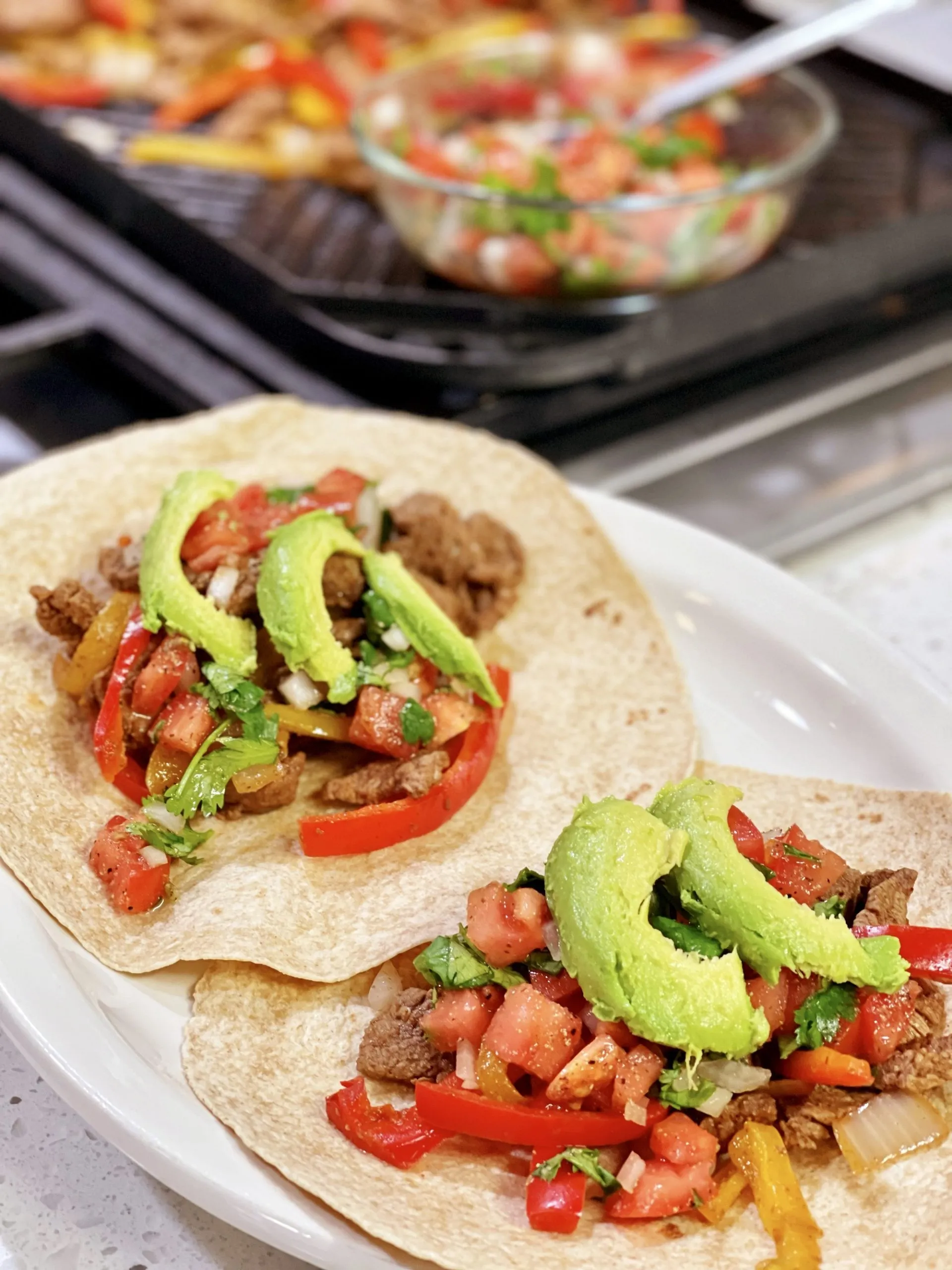 Tempeh Fajitas with Pico de Gallo