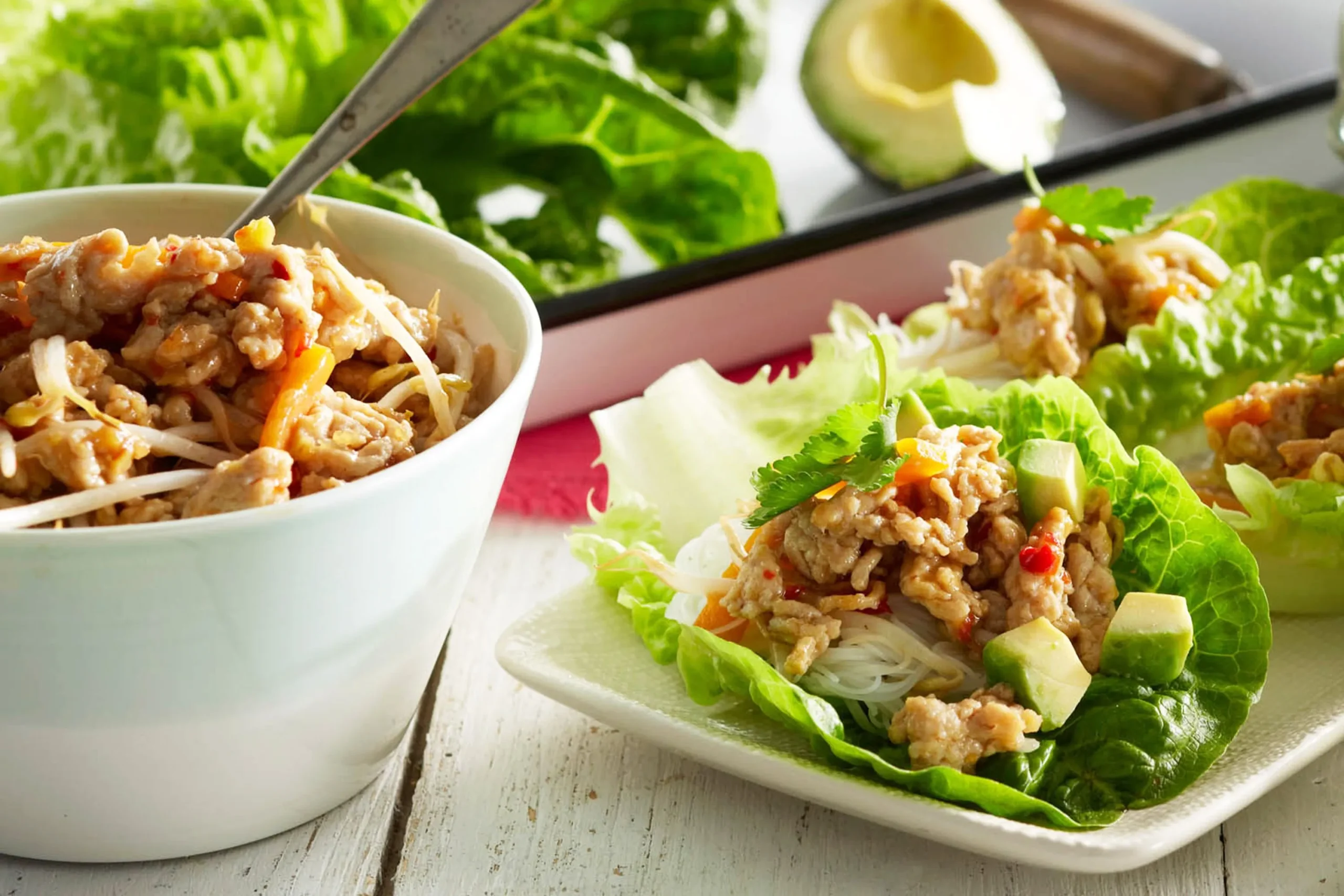 Thai Minced Chicken Lettuce Cups