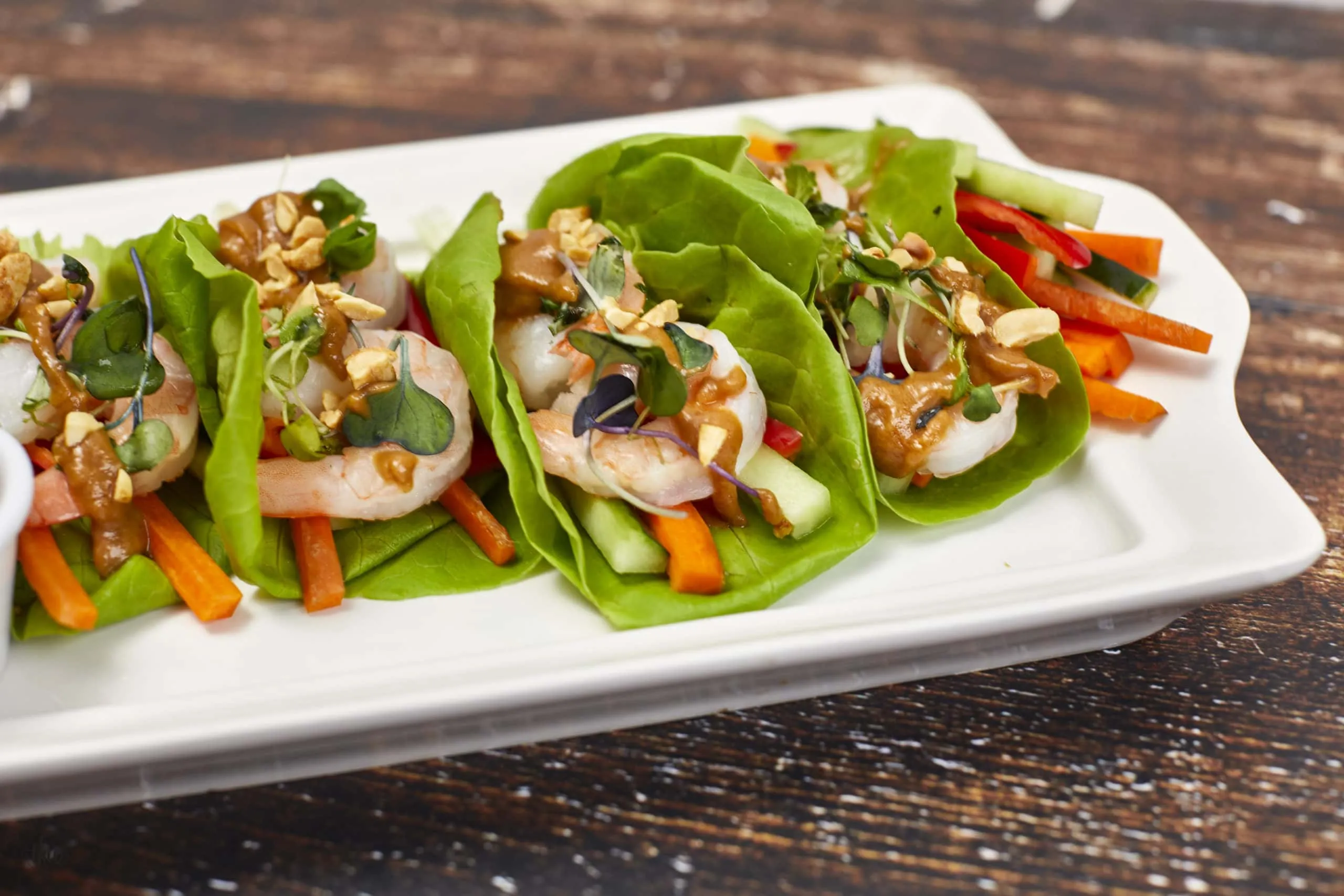 Thai Shrimp Wrap with Sticky Rice and Peanut Sauce