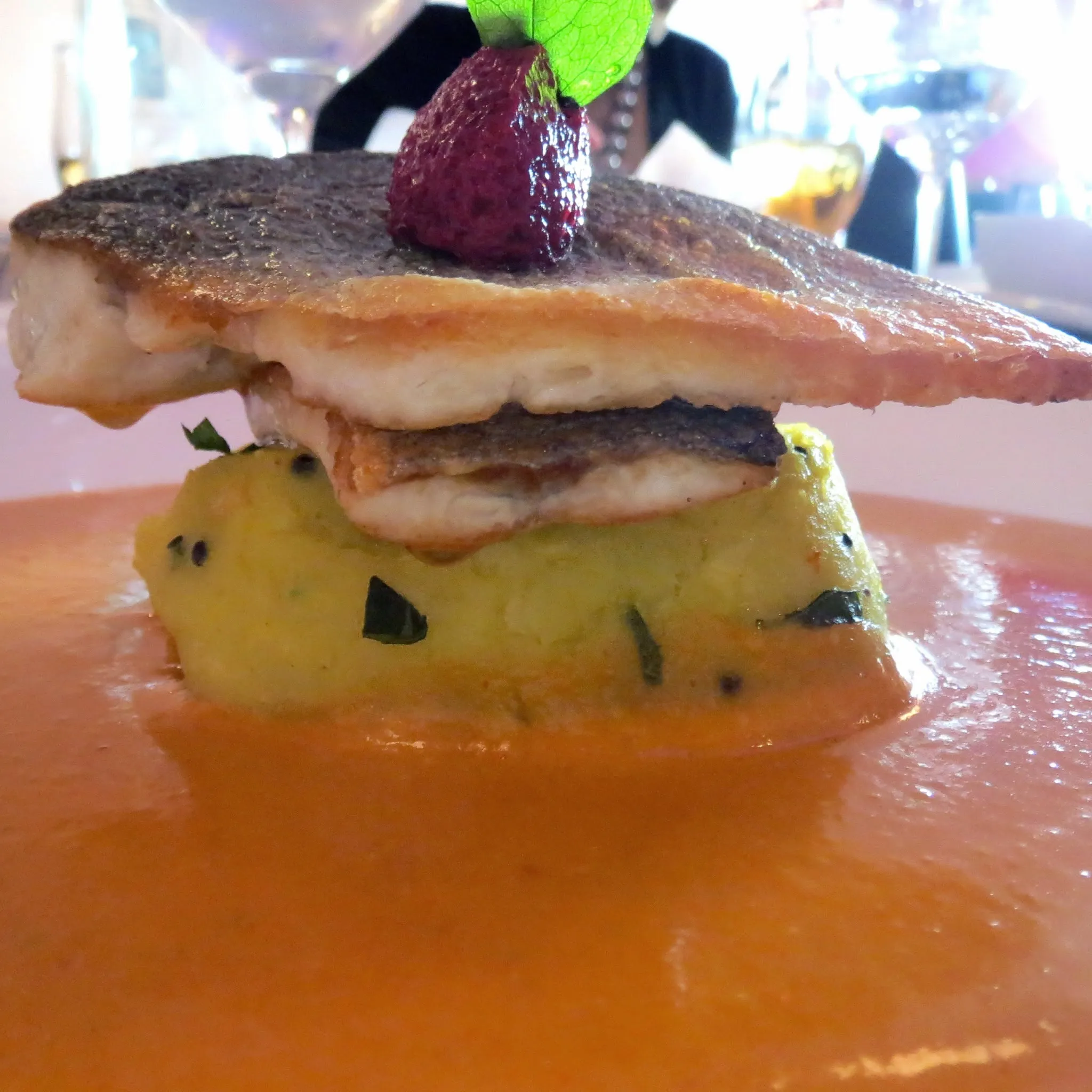 Tiffin Sea Bass Purple Poppadom Style
