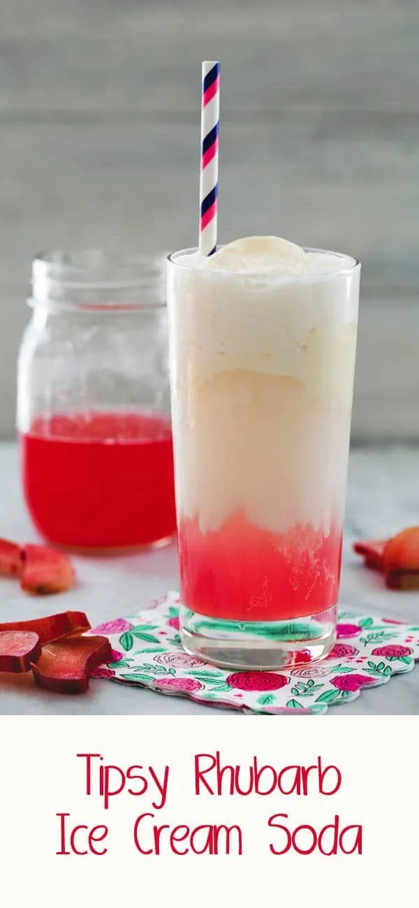 Tipsy Rhubarb Ice Cream Soda