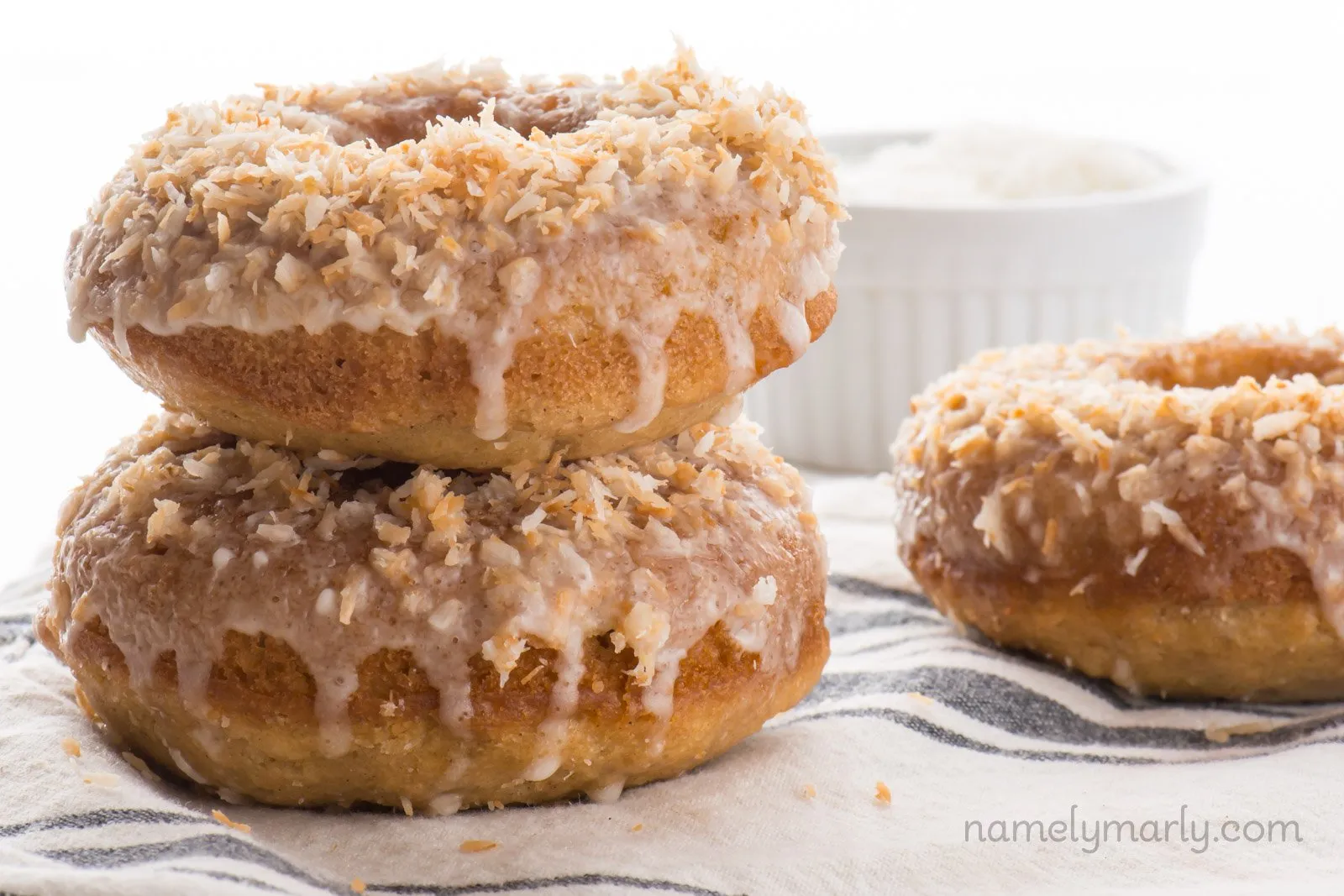 Toasted Coconut Baked Donuts