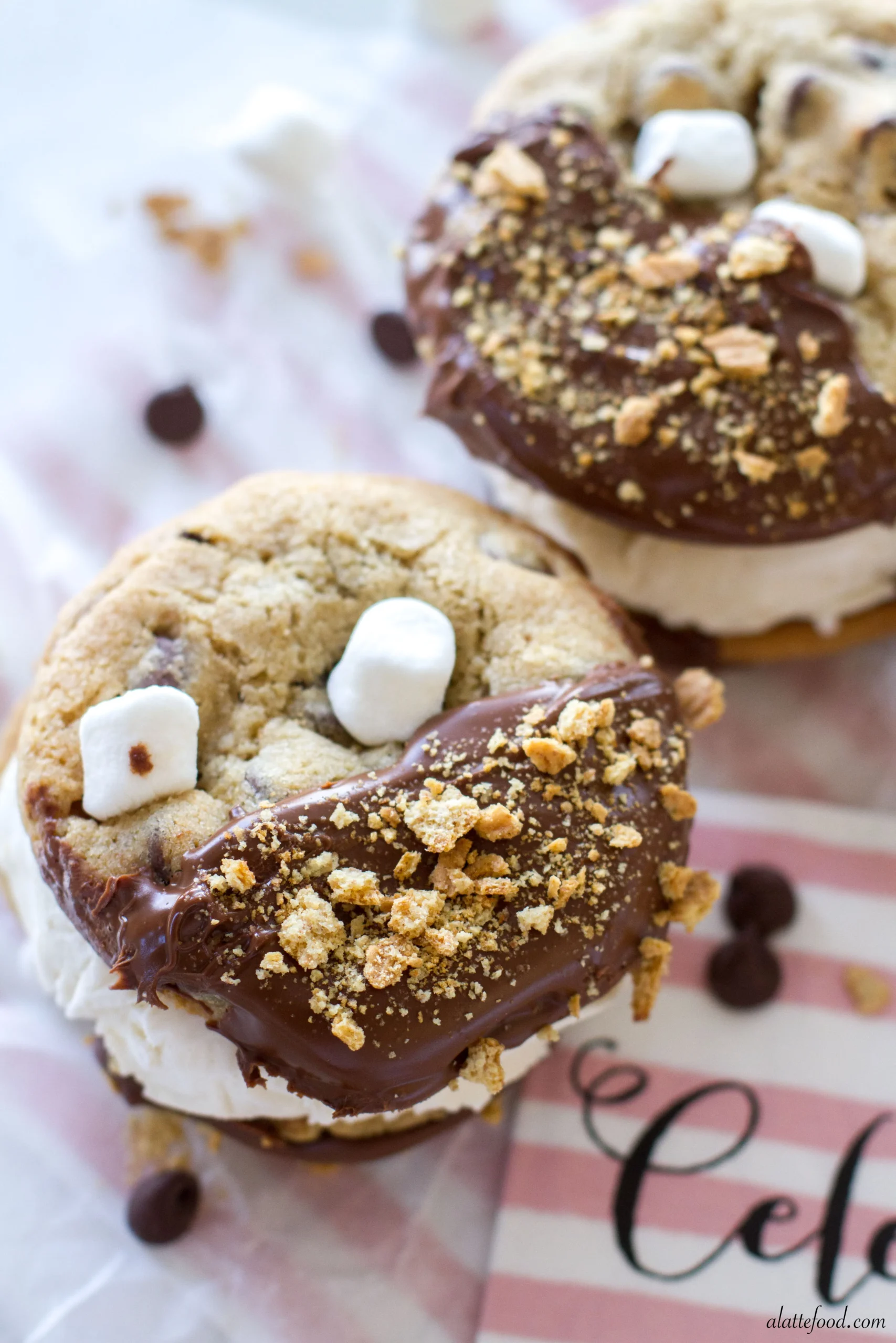 Toasted Marshmallow Ice Cream Cookie Sandwiches