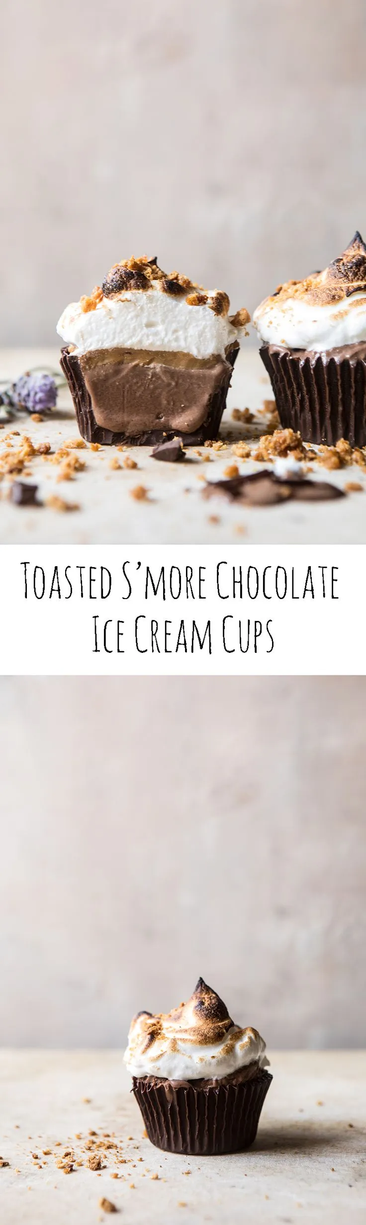 Toasted Smore Chocolate Ice Cream Cups