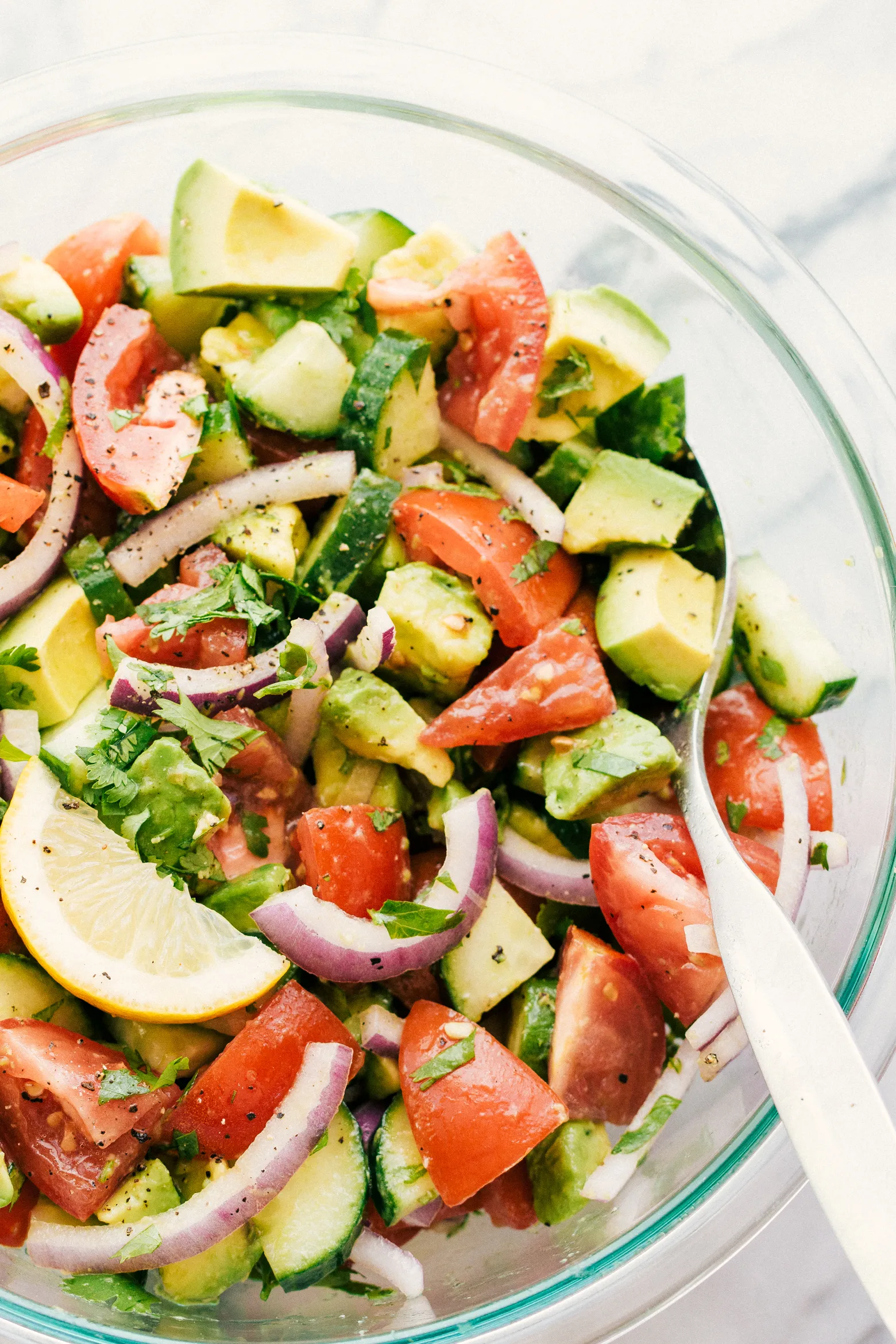 Tomato Avocado and Cucumber Salad