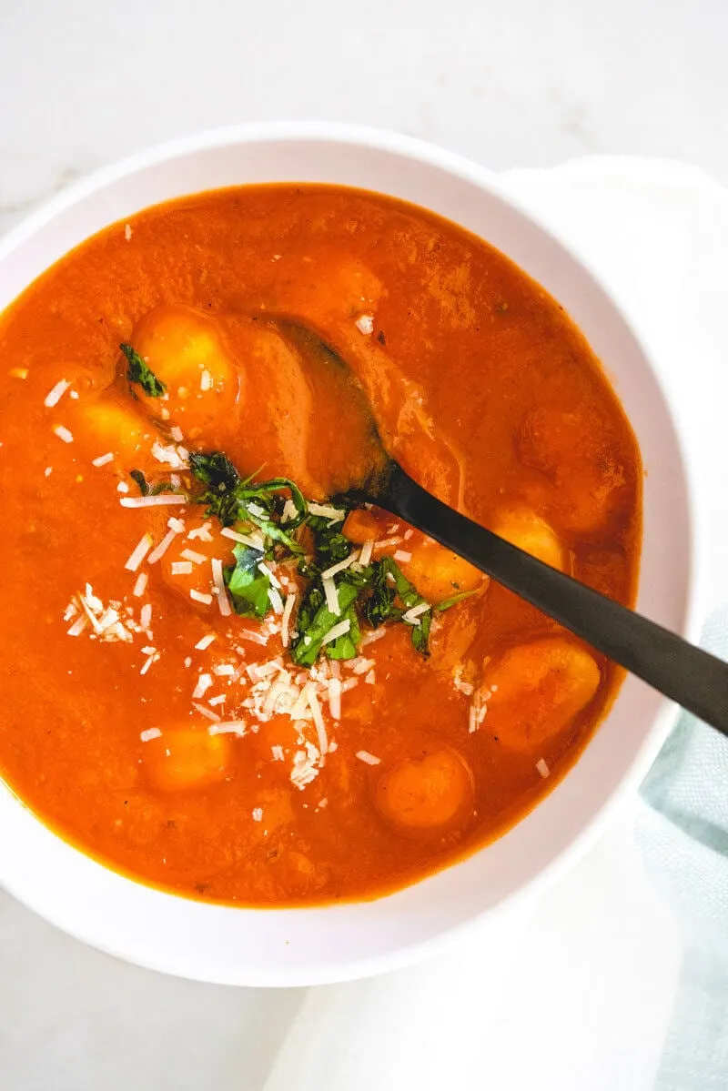 Tomato Basil Gnocchi Soup