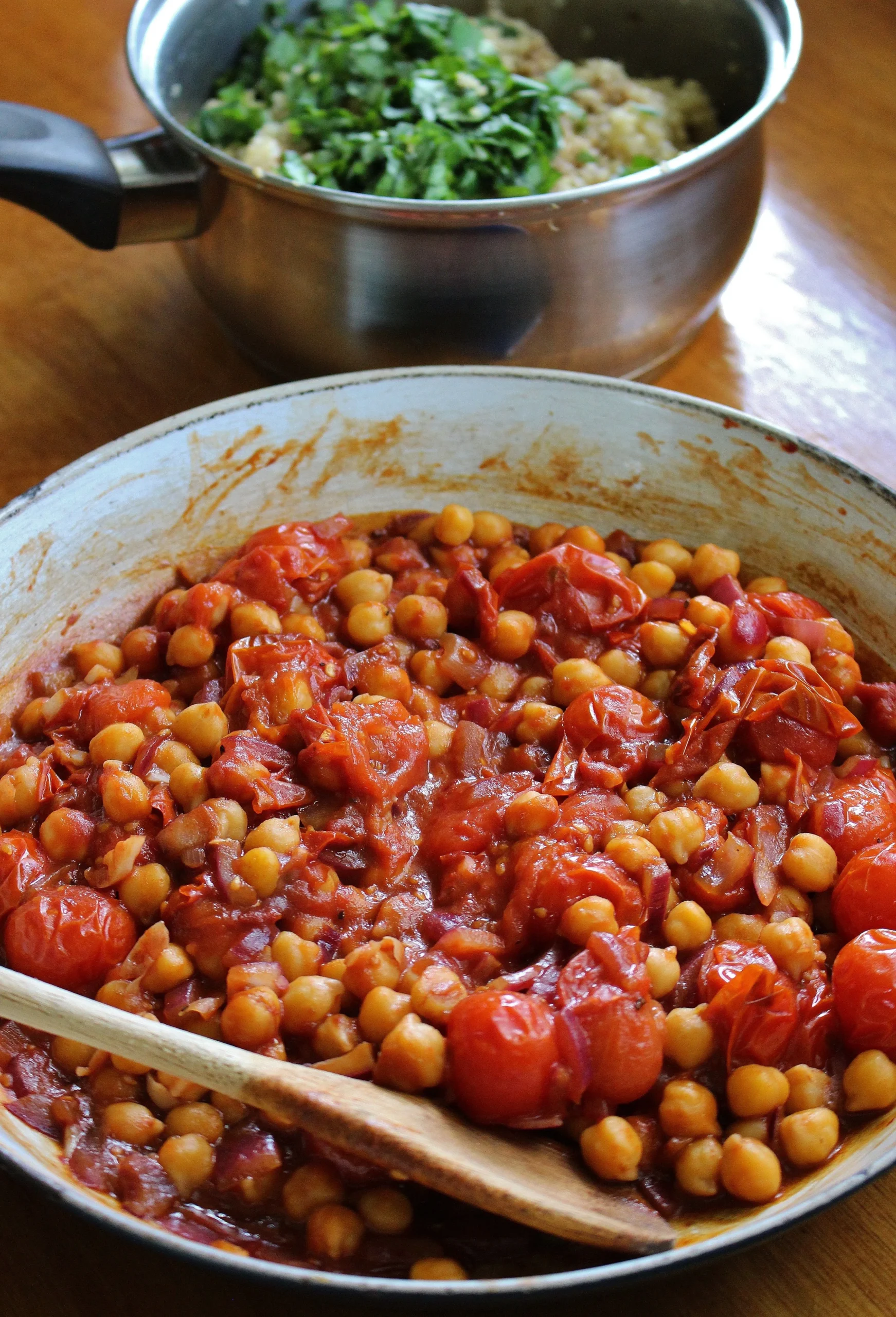 Tomato Chickpea and Potato Stew with Toasted Quinoa