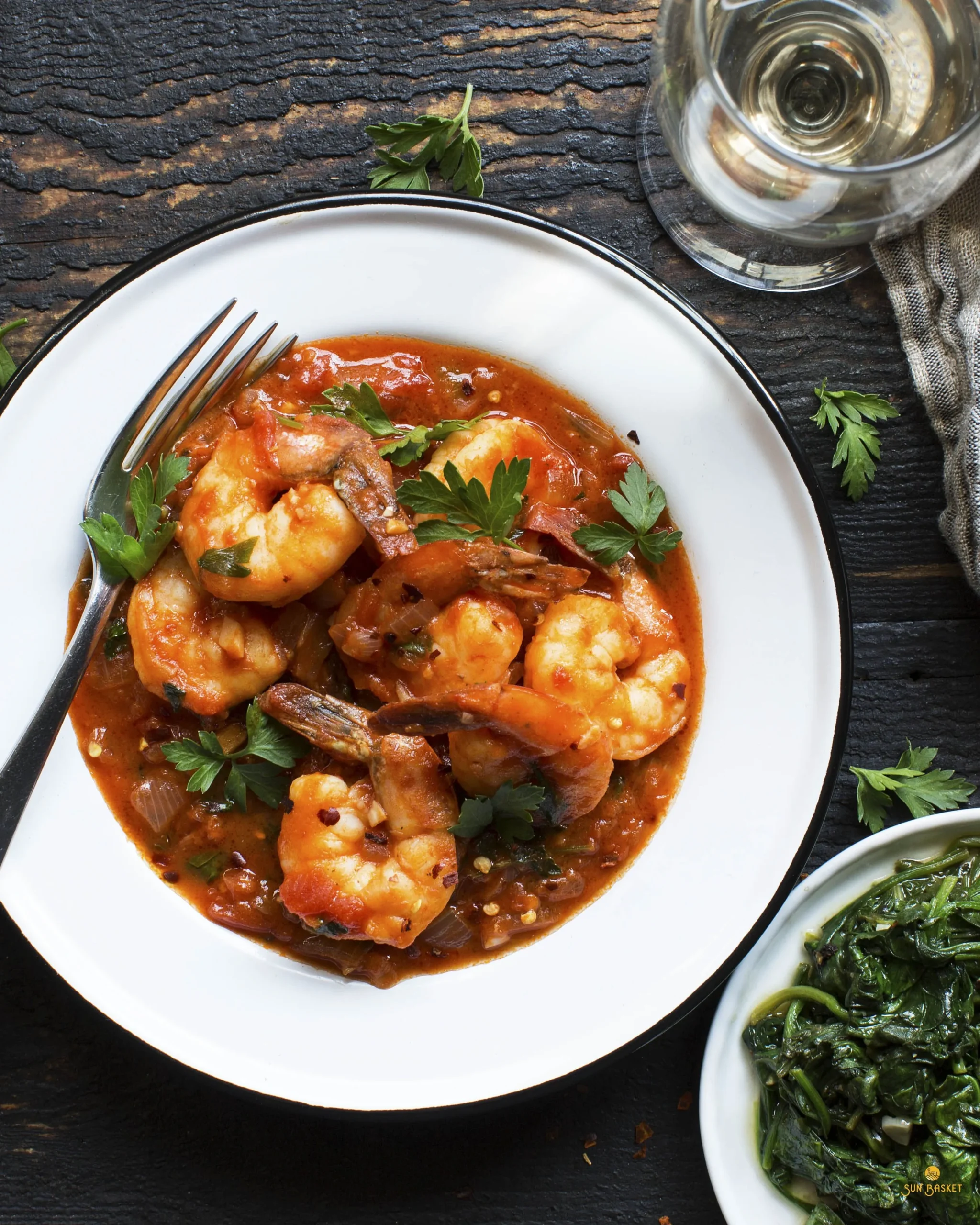 Tomato Shrimp and Spinach Rice