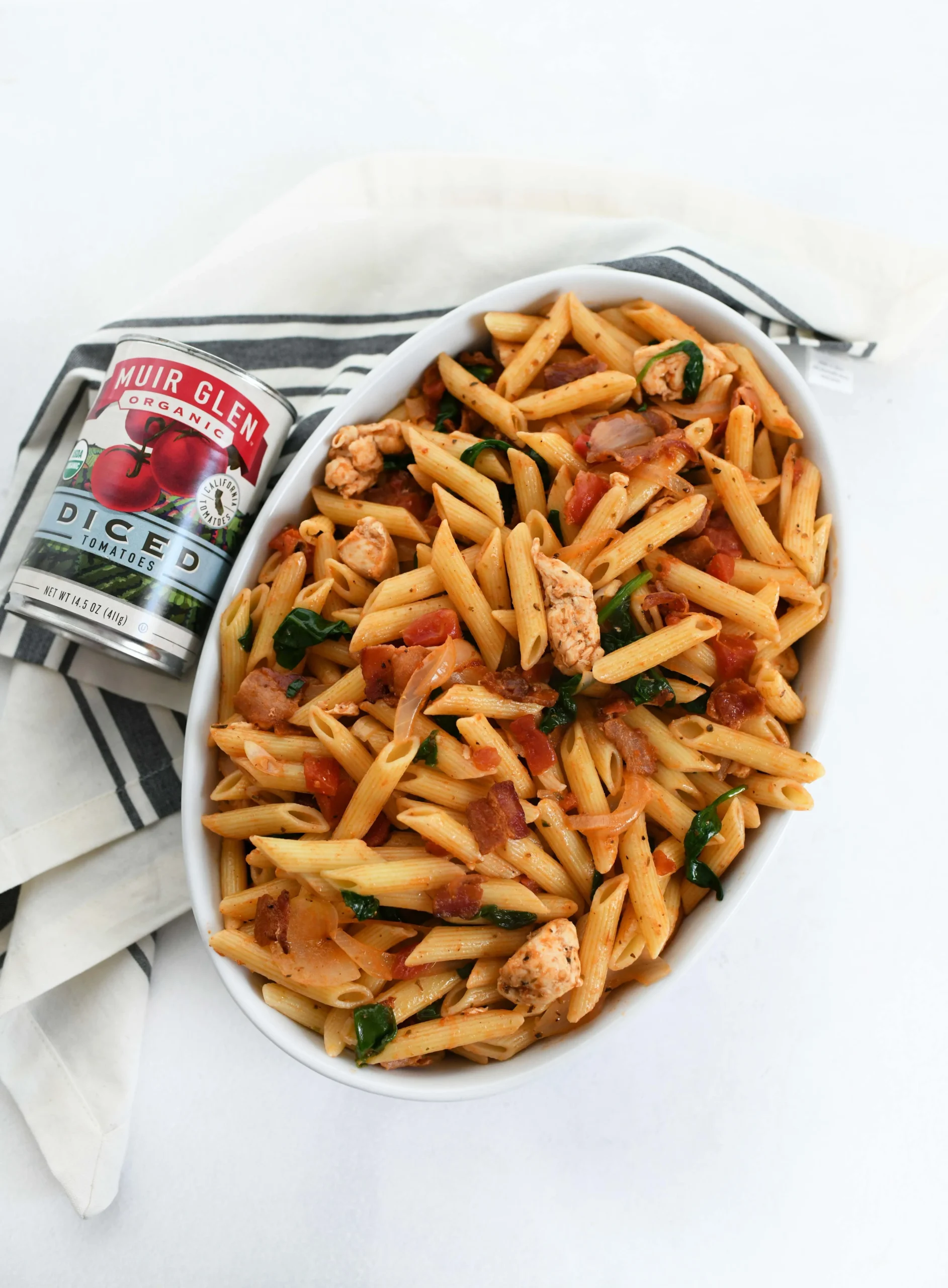 Tomato Spinach Bacon Pasta