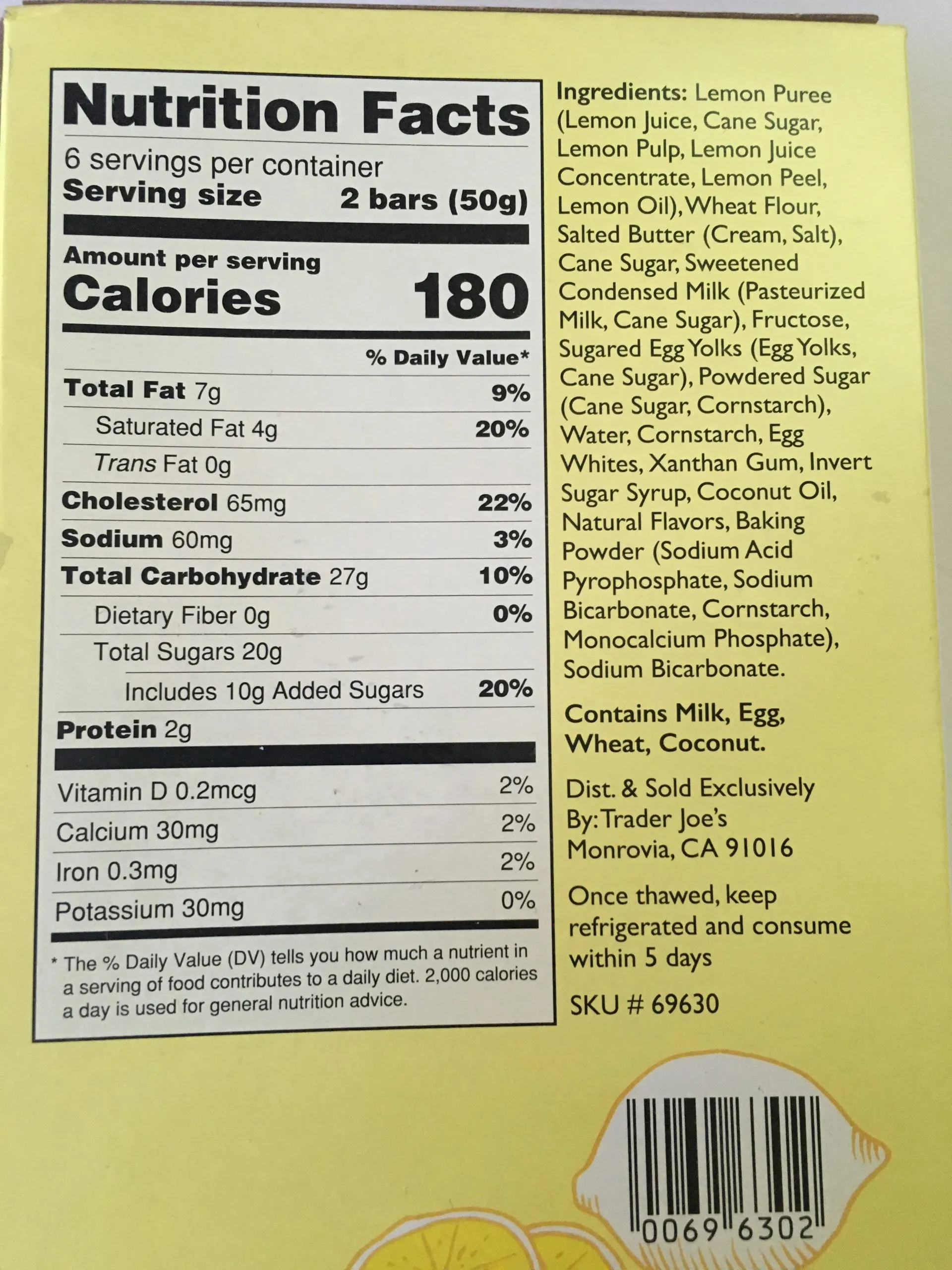 Trader Joe's Super Lemony Lemon Bars