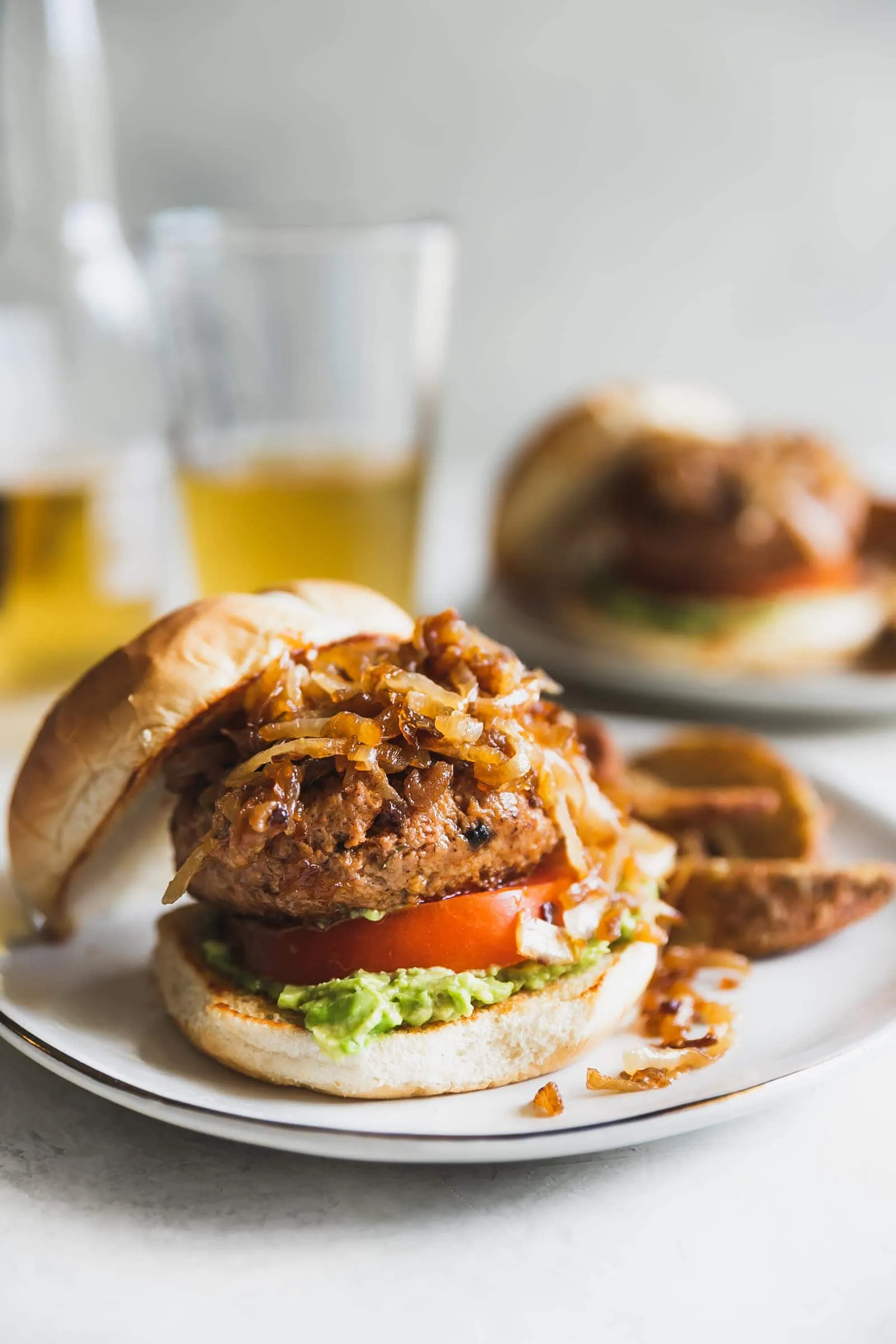 Turkey Burgers with Caramelized Onions
