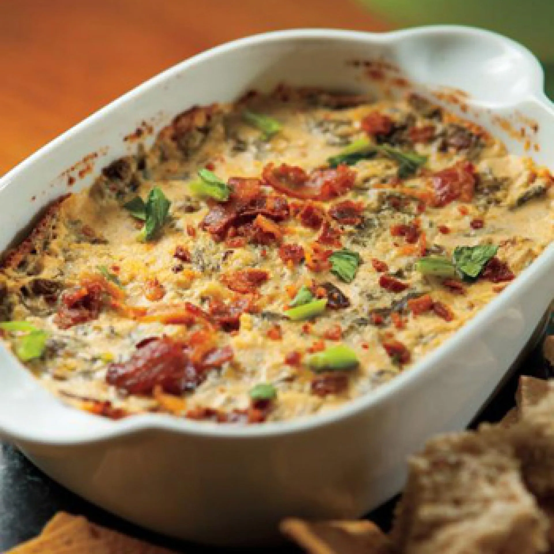 Turnip Green and Bacon Dip with Pull Apart Bread