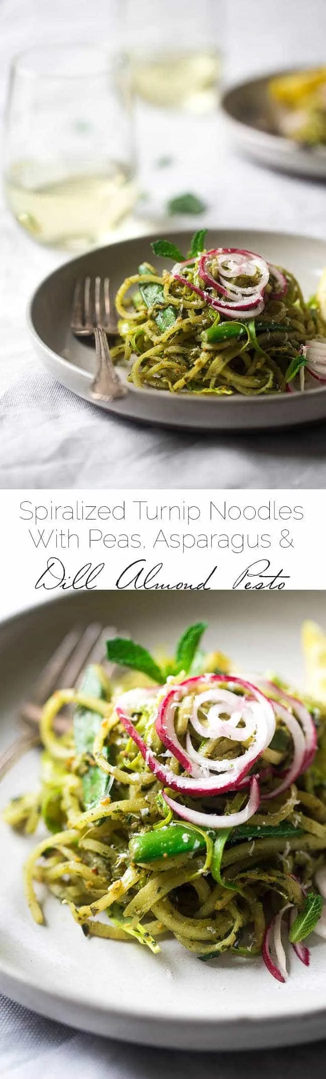 Turnip Noodle Pesto Pasta Salad