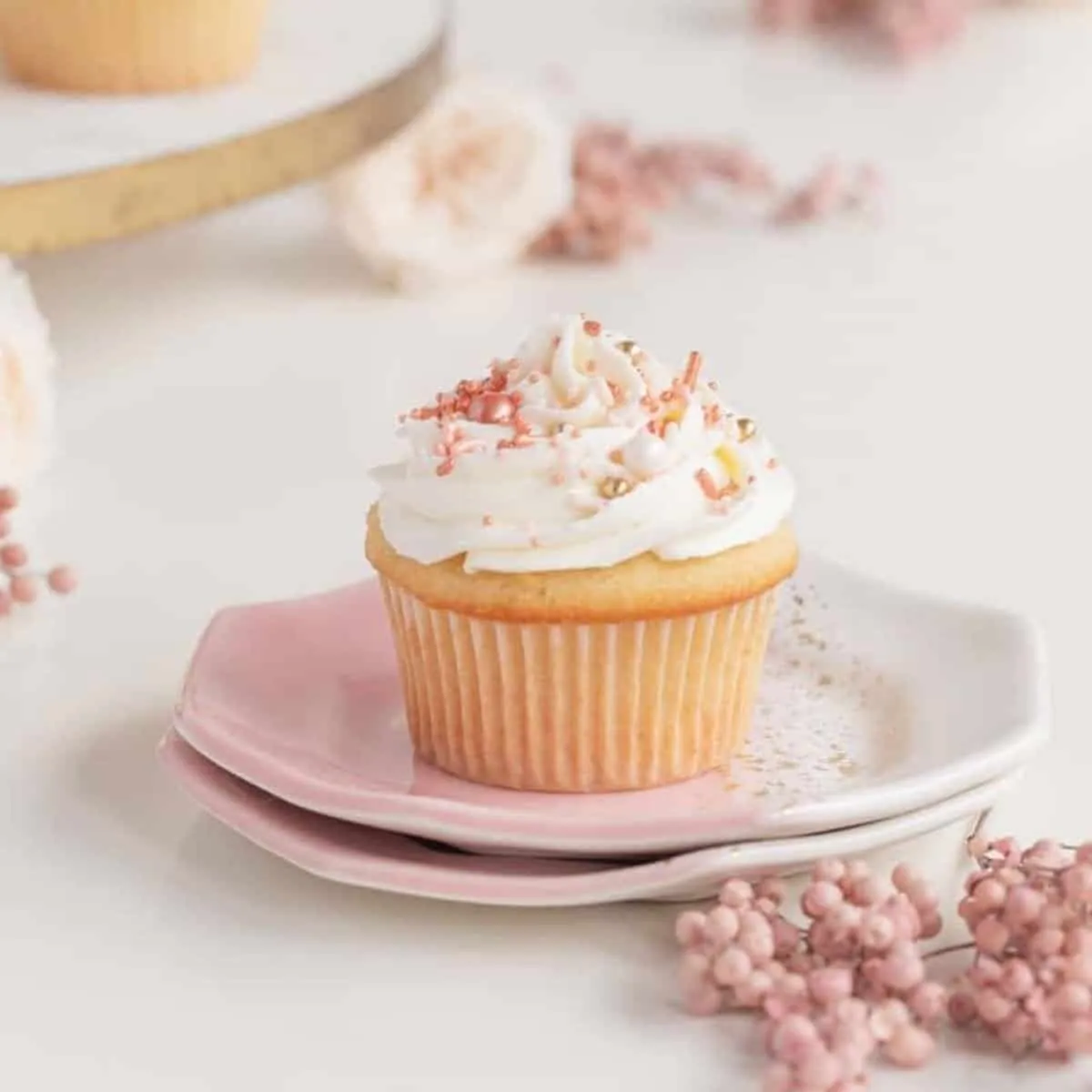 Vanilla Cupcakes with Berry Swirl Frosting