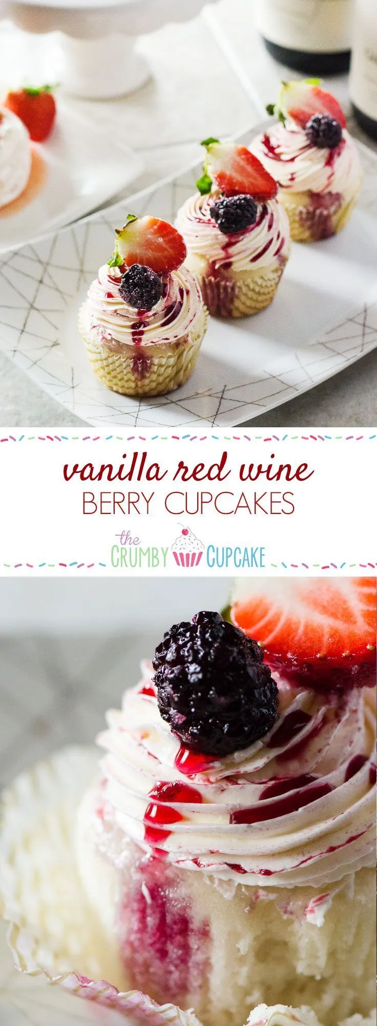 Vanilla Cupcakes with Red Wine Berries