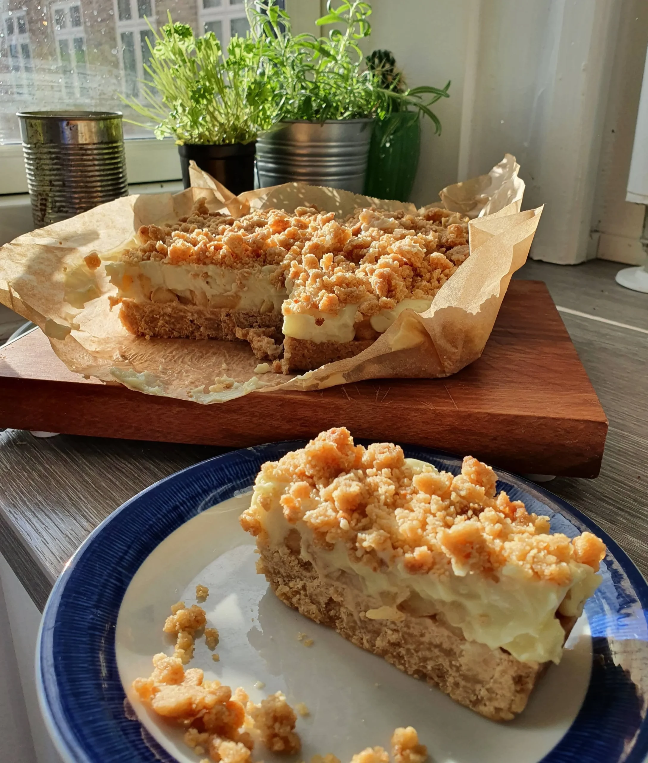 Vegan Apple Custard Squares