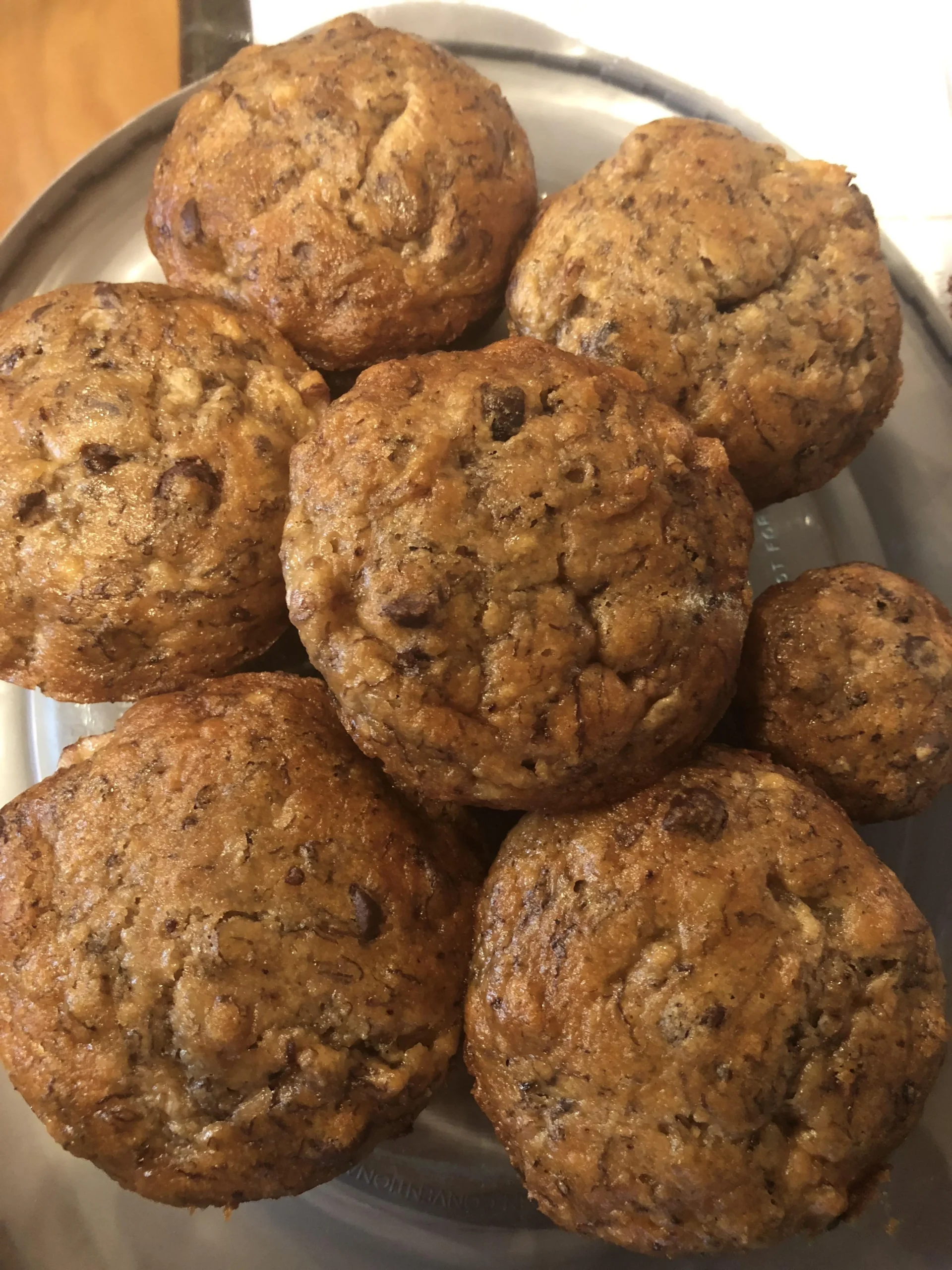 Vegan Banana Chocolate Chip Walnut Muffins