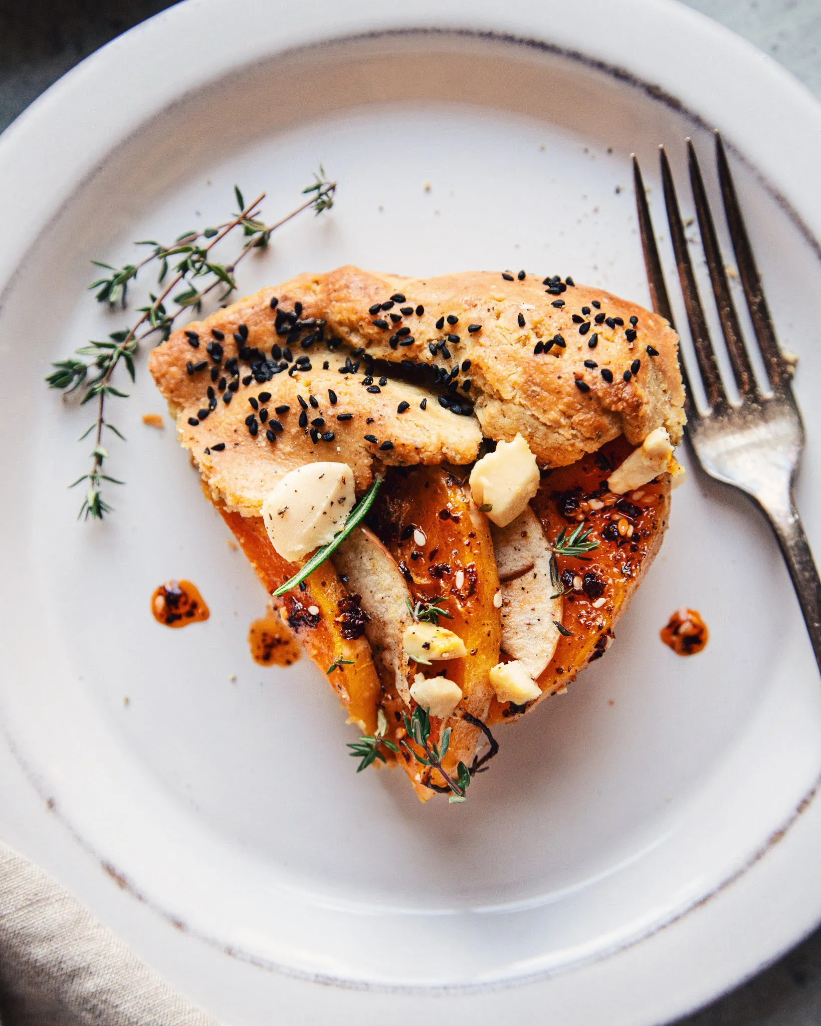 Vegan Butternut Galette with GF Black Pepper Crust