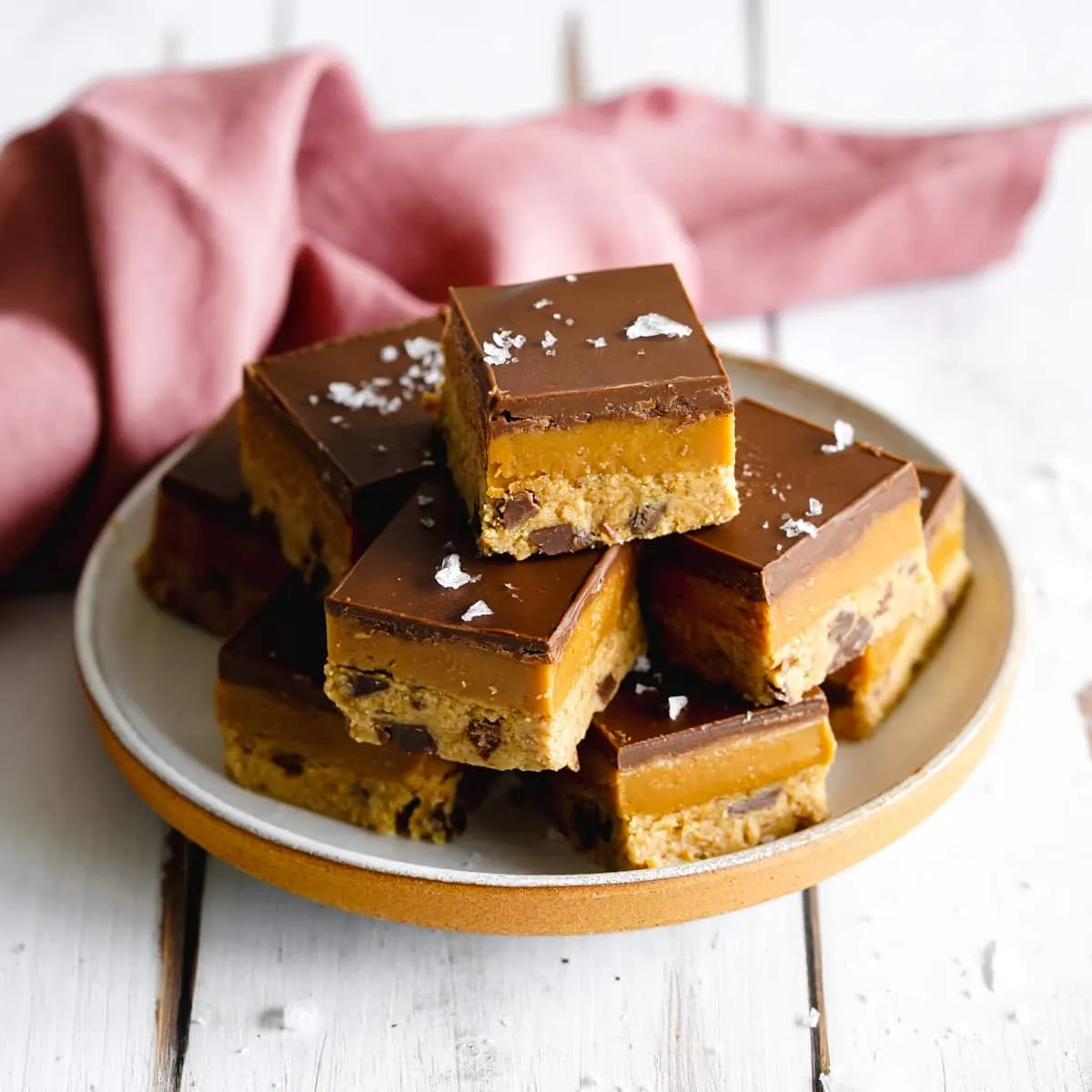 Vegan Cookie Dough Caramel Slice