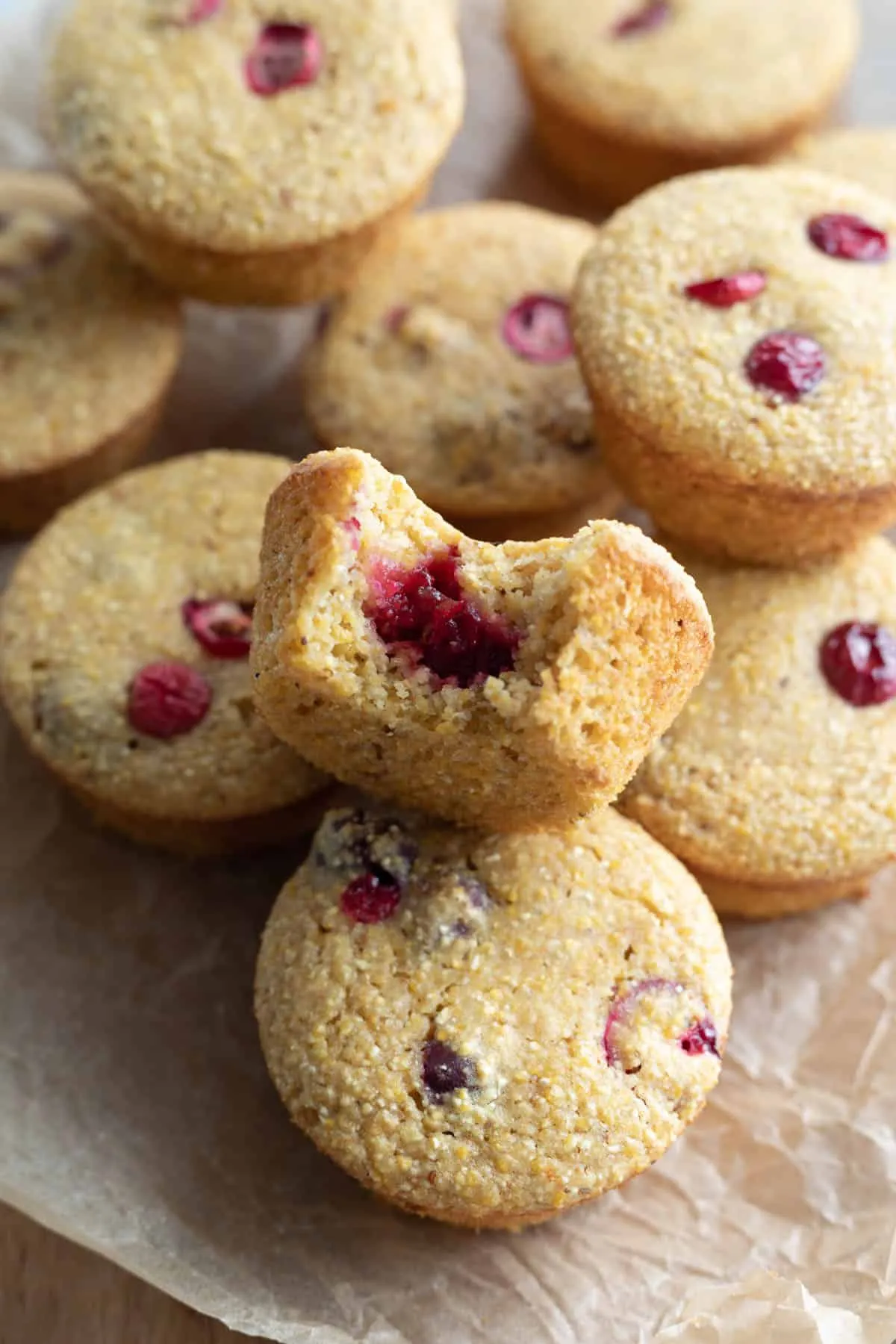 Vegan Cranberry Corn Muffins