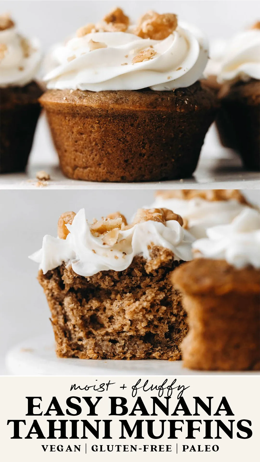 Vegan Paleo Banana Tahini Muffins