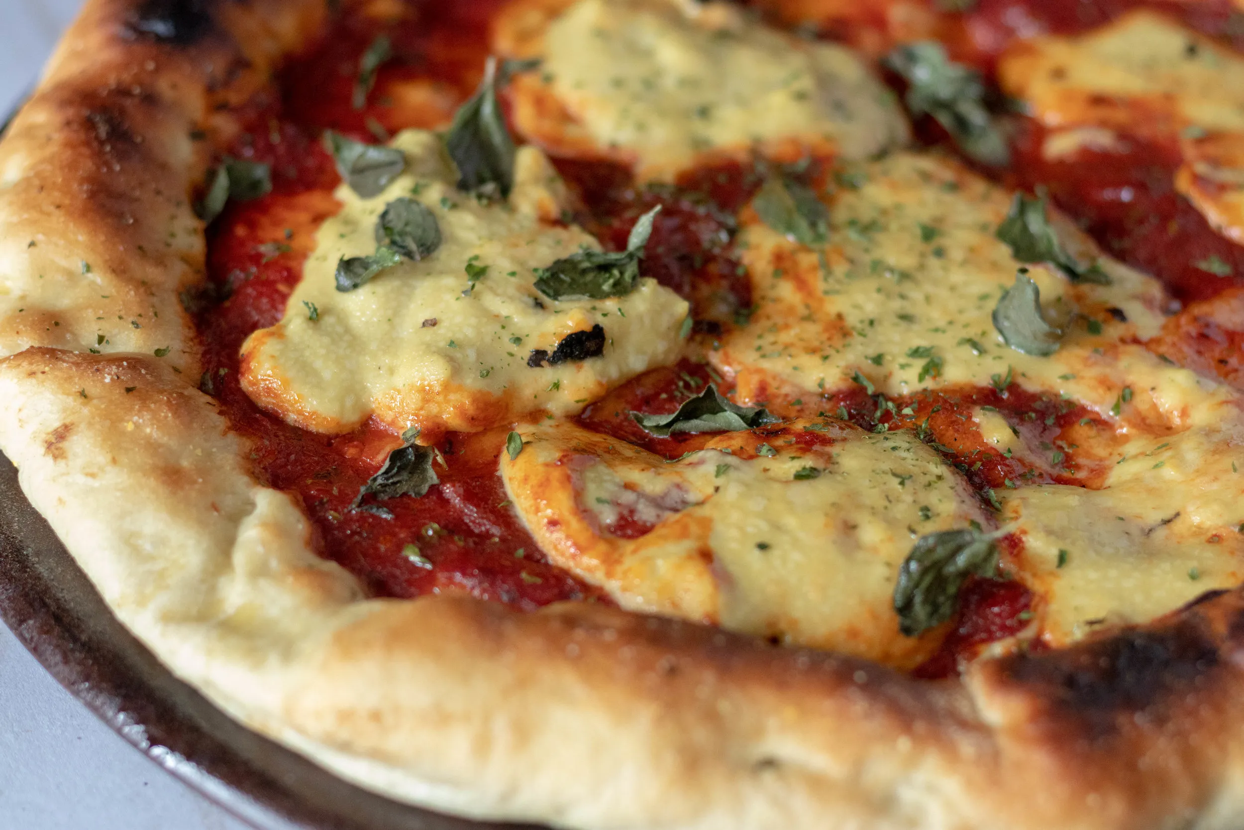 Vegan Pesto Stuffed Crust Pizza