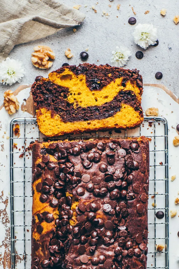 Vegan Pumpkin Marble Cake