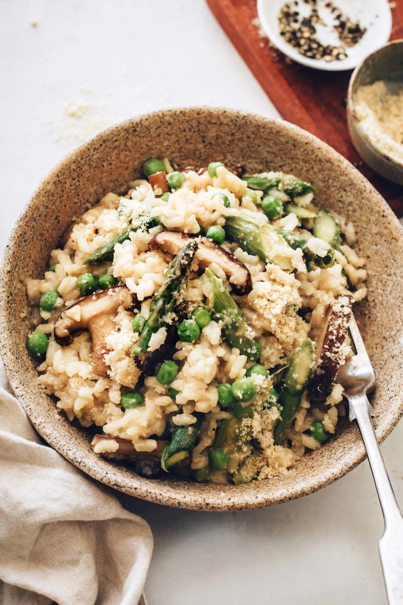 Vegan Risotto with Miso and Spring Vegetables