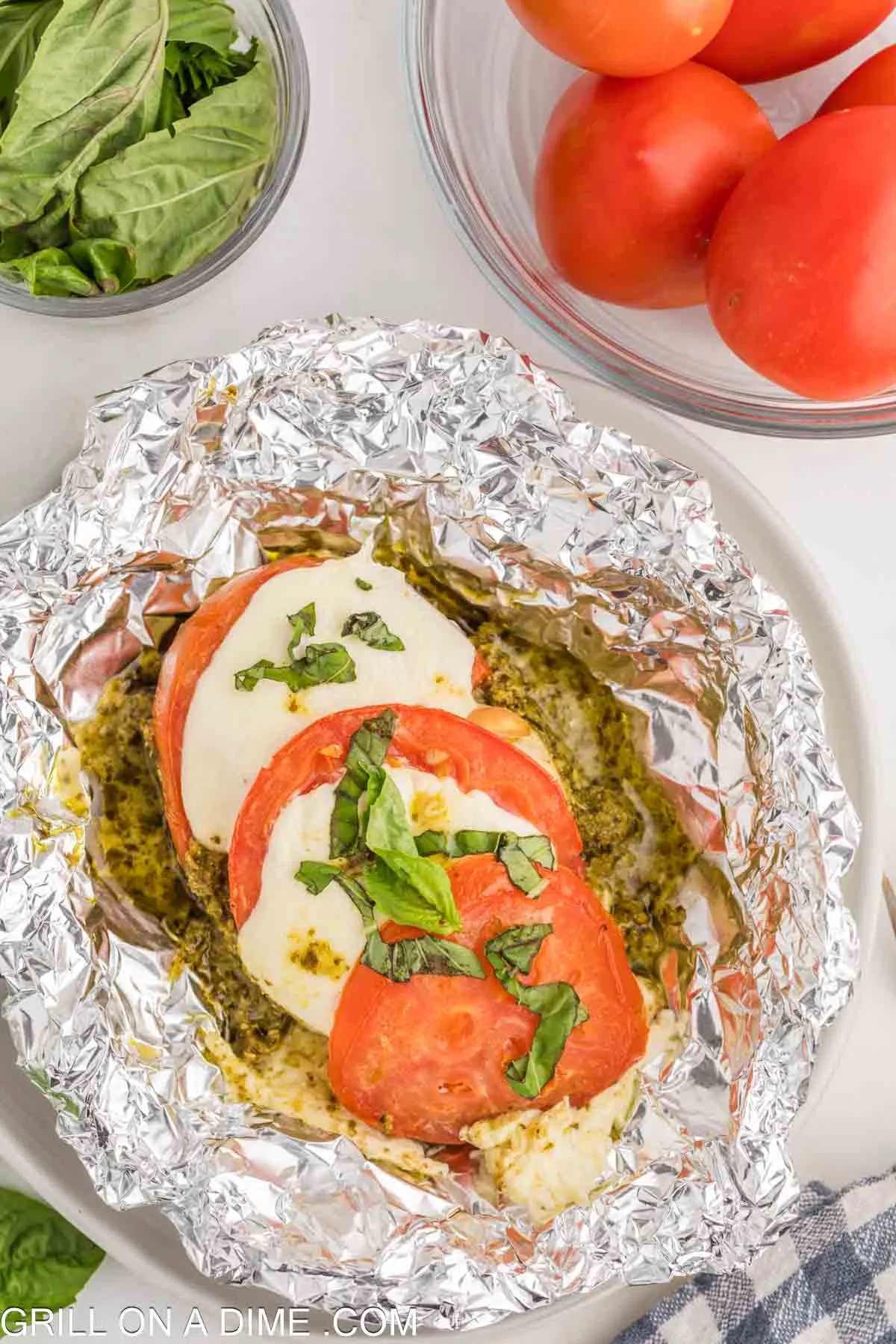 Vegetable Caprese Foil Grill Packs