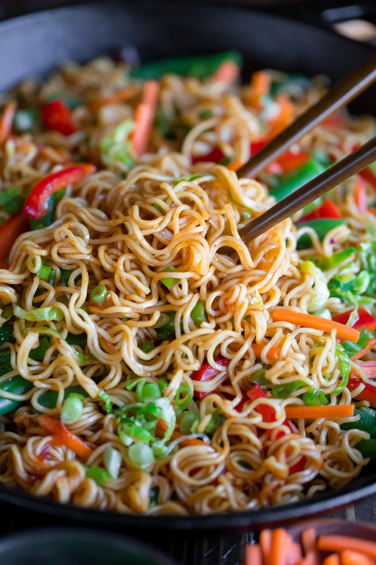 Vegetable Stir Fry Rice Noodles with Sunflower Seed Sauce