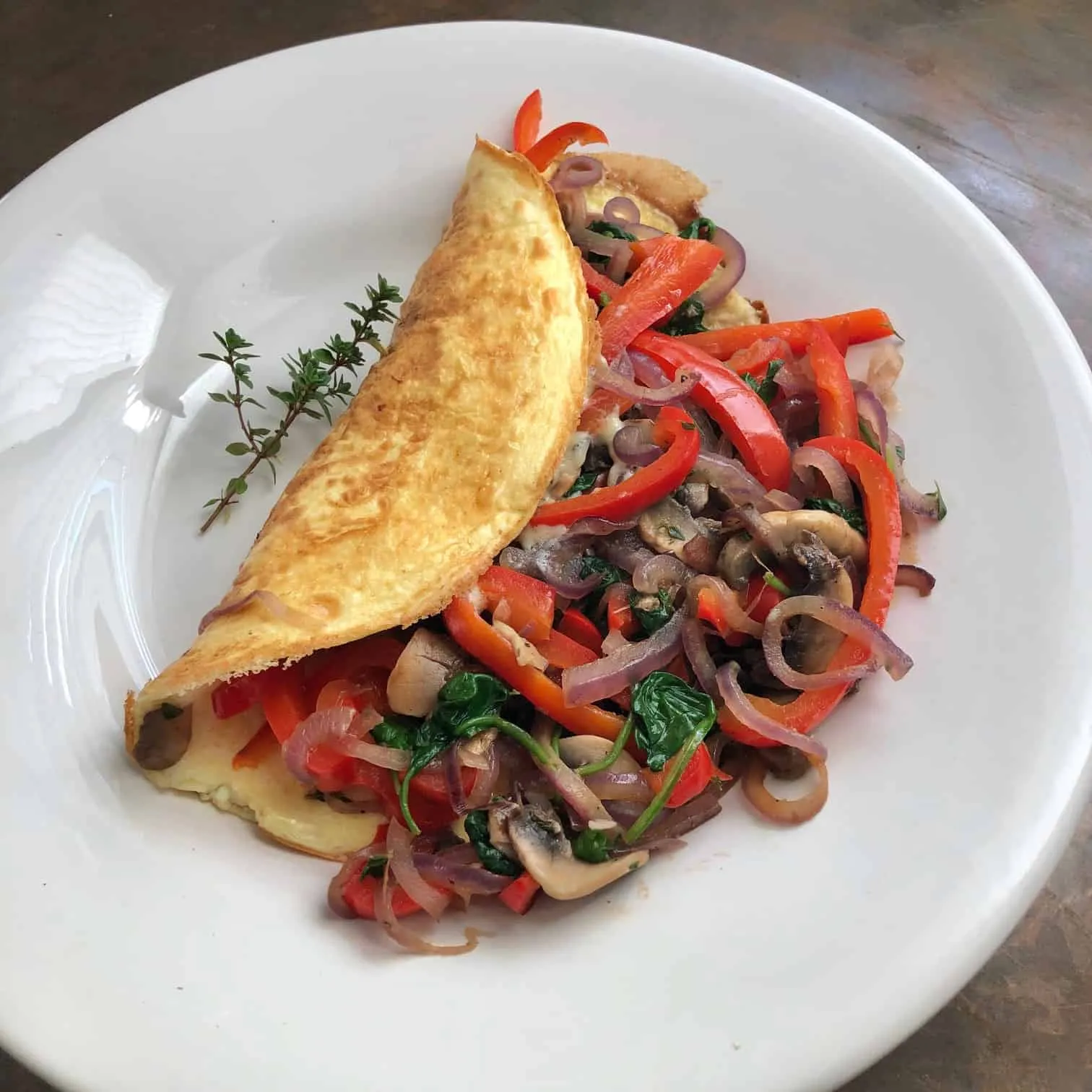 Vegetable Stuffed Omelets with Ginger Sauce