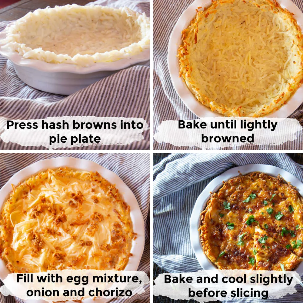 Vegetarian Quiche Lorraine with a Hash Brown Crust