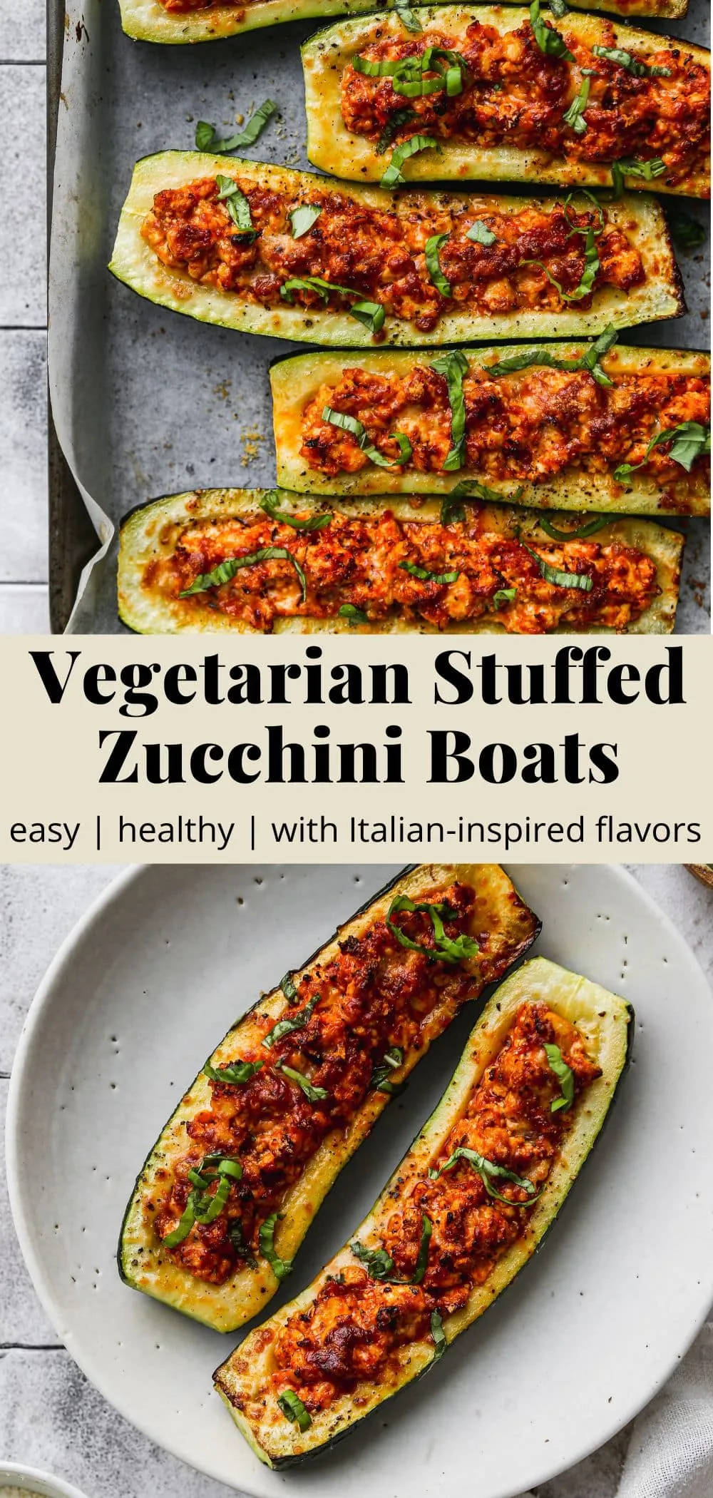 Vegetarian Stuffed Zucchini Boats with BBQ Tempeh