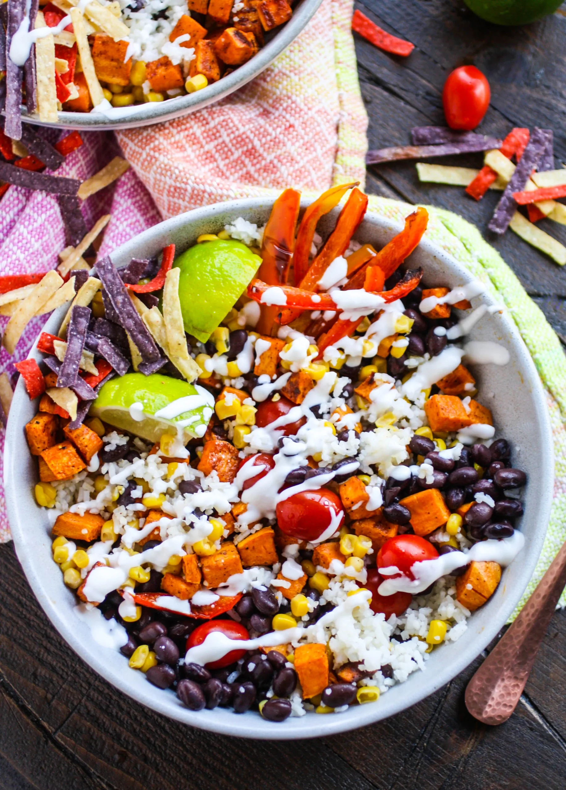 Veggie Bean Bowl with Side of Greek Yogurt