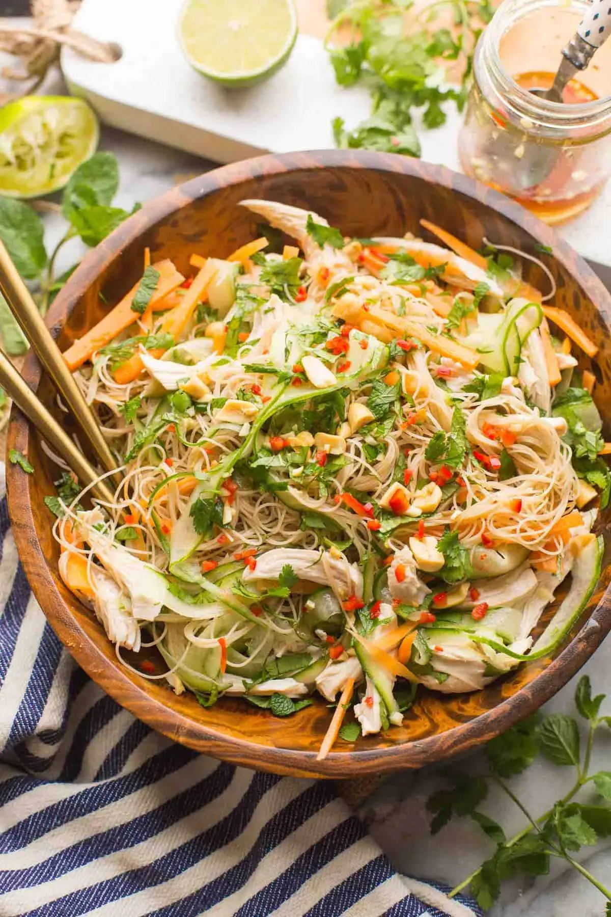 Vietnamese Rice Noodle Salad with Grilled Chicken