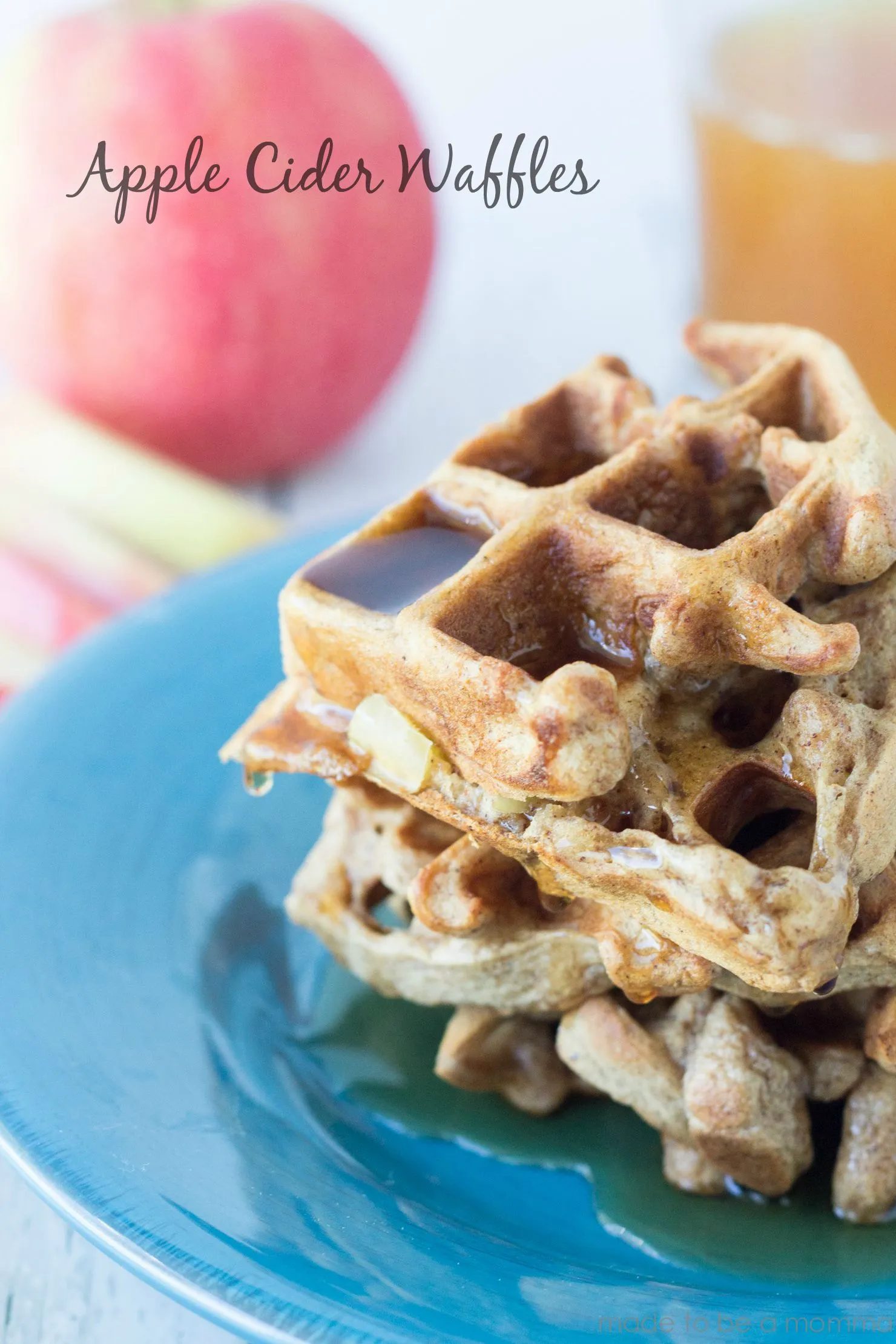 Waffles with Apple Cider Syrup and Pecans